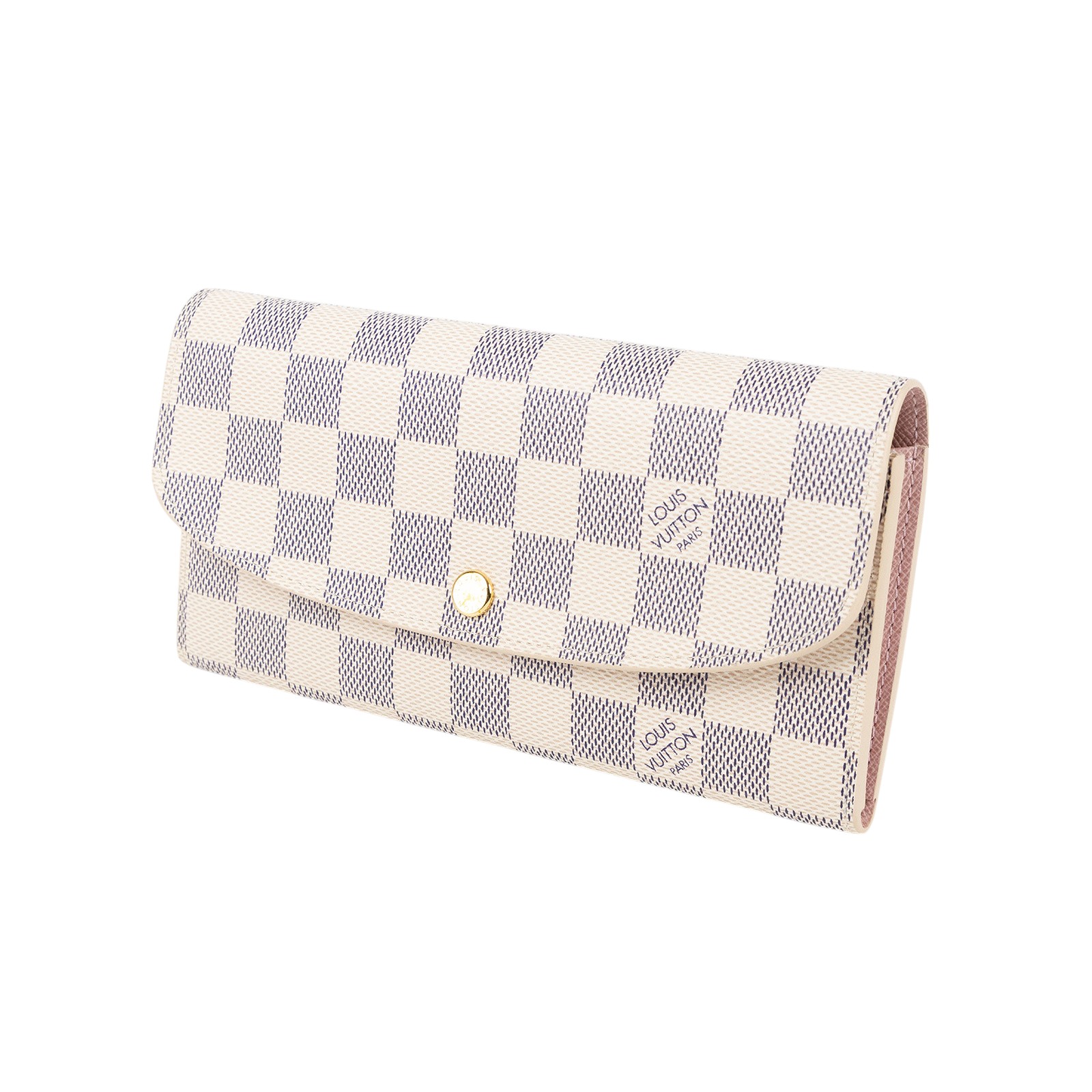路易威登 LOUIS VUITTON Emilie 錢包 長夾 芭蕾粉色 N41625 晶片款 白棋盤粉扣長夾 原廠盒子/防塵袋