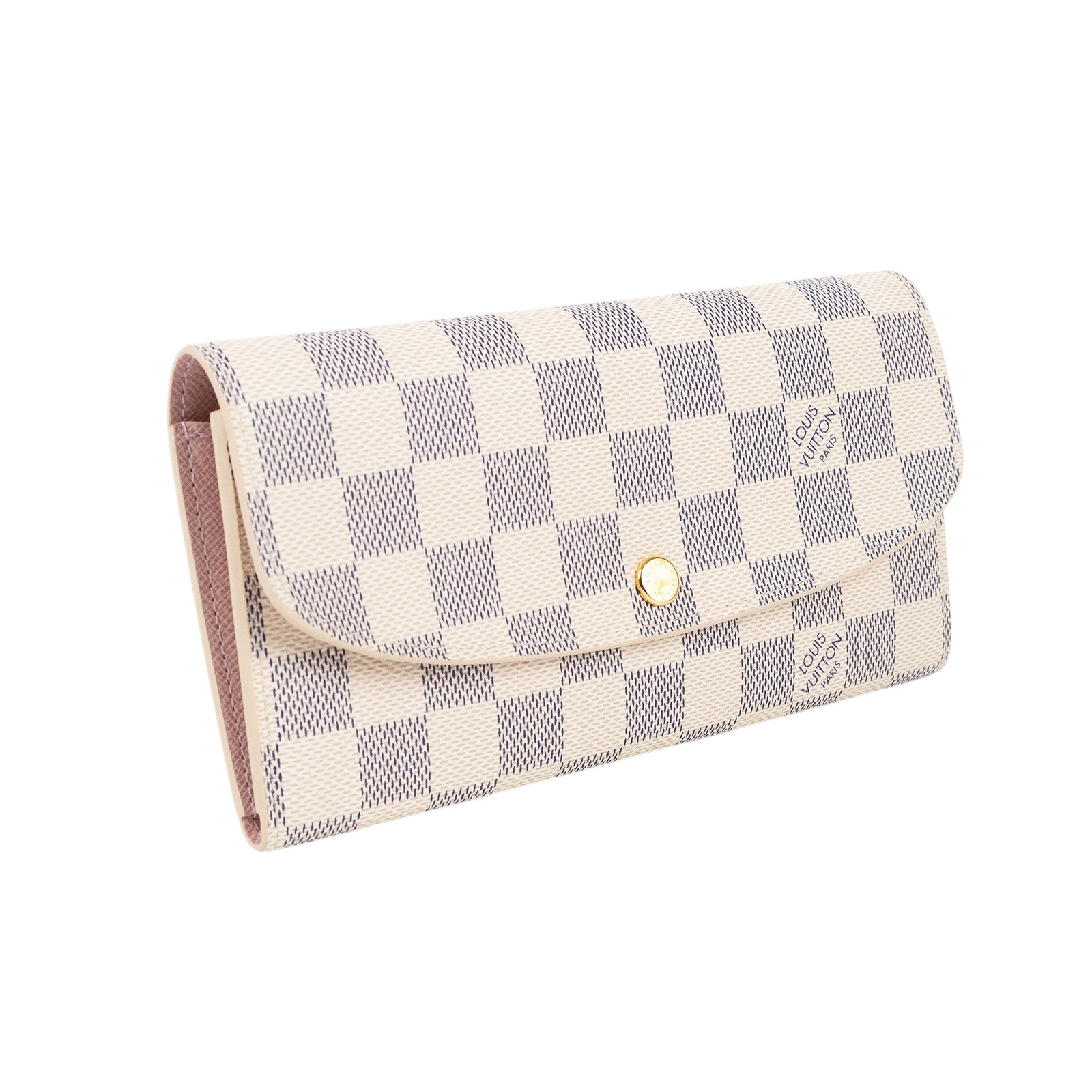 路易威登 LOUIS VUITTON Emilie 錢包 長夾 芭蕾粉色 N41625 晶片款 白棋盤粉扣長夾 原廠盒子/防塵袋
