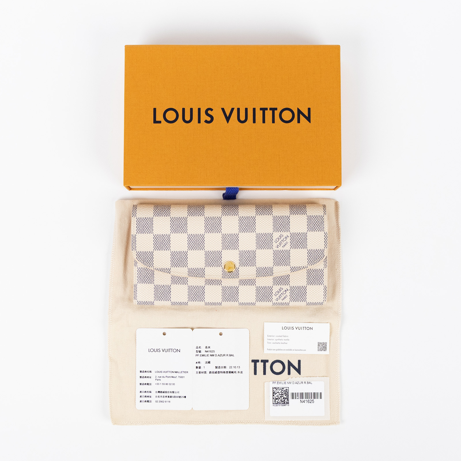 路易威登 LOUIS VUITTON Emilie 錢包 長夾 芭蕾粉色 N41625 晶片款 白棋盤粉扣長夾 原廠盒子/防塵袋