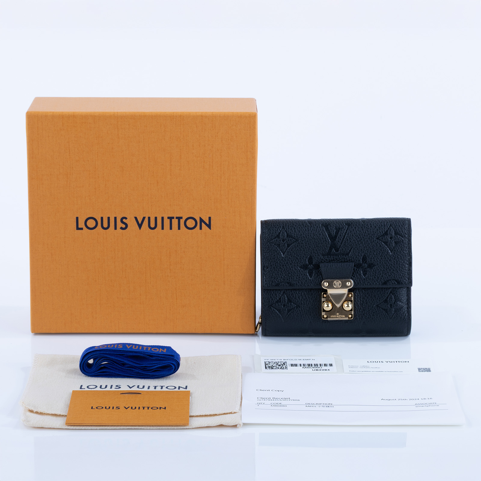路易威登 LOUIS VUITTON Métis 小型錢包 短夾 M80880 晶片款 黑原花壓紋METIS三折短夾 原廠盒子/防塵袋