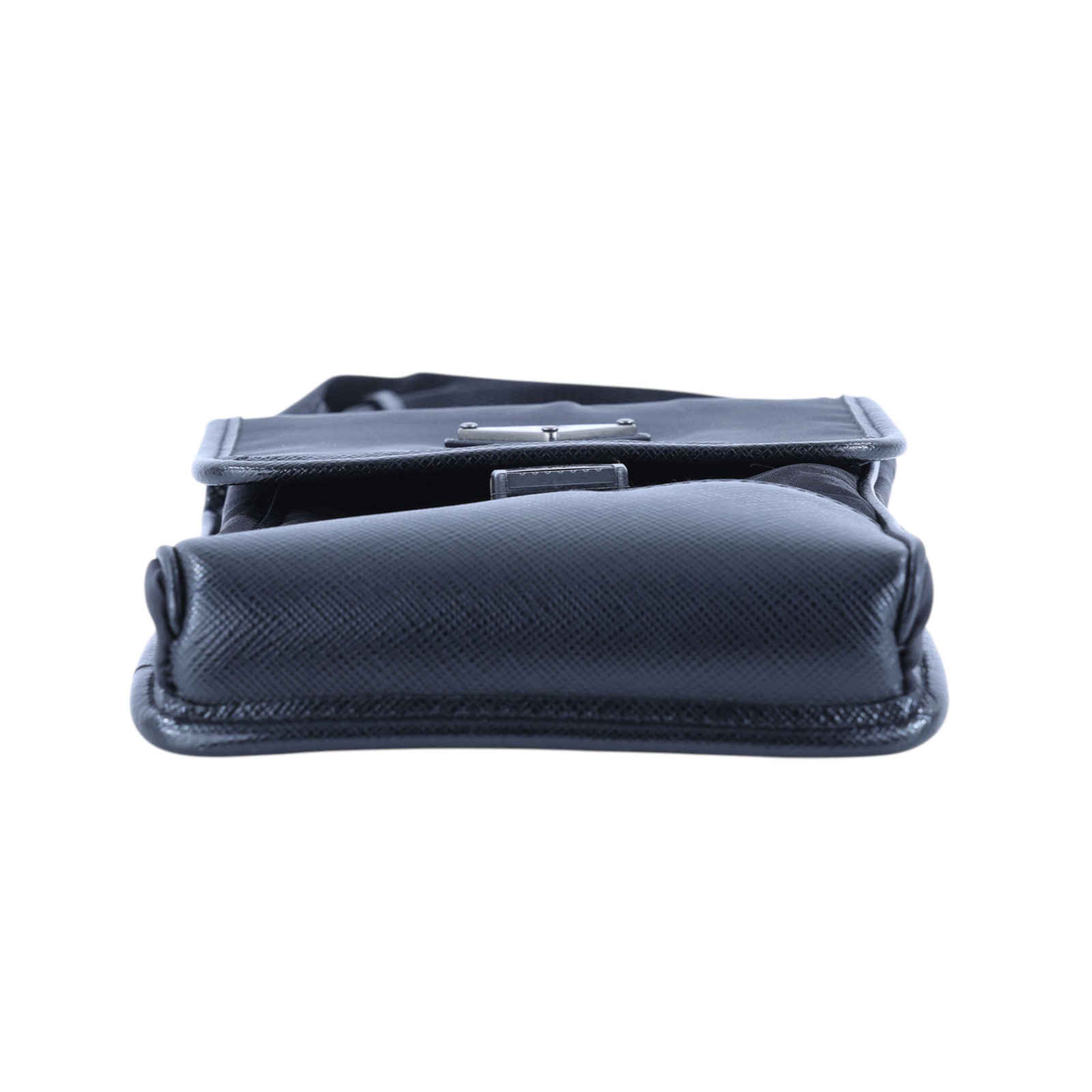 普拉達 PRADA Re-Nylon Saffiano 皮革 智慧型手機 保護套 2ZH109_2DMH 黑尼龍手機包 原廠盒子/防塵袋/保證卡