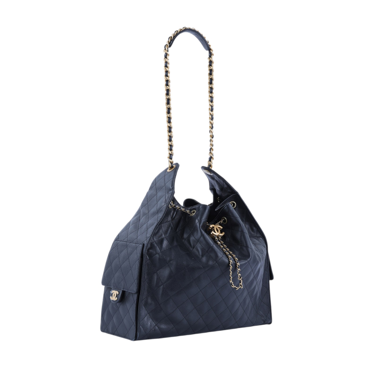 香奈兒 CHANEL 2025 春夏 25 大型包 AS5553 B20304 晶片款 黑金荔枝25 BAG 大號 防塵袋