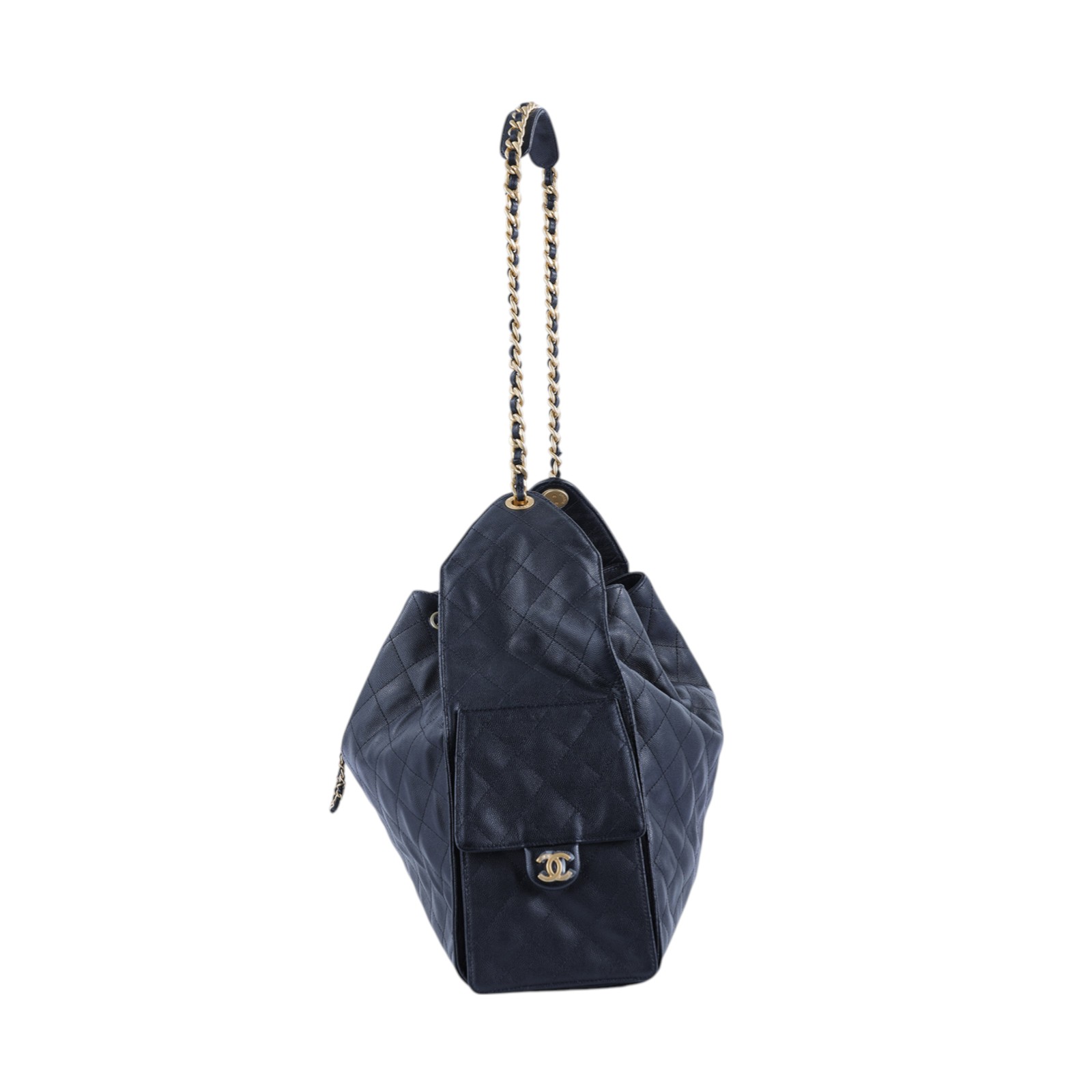 香奈兒 CHANEL 2025 春夏 25 大型包 AS5553 B20304 晶片款 黑金荔枝25 BAG 大號 防塵袋