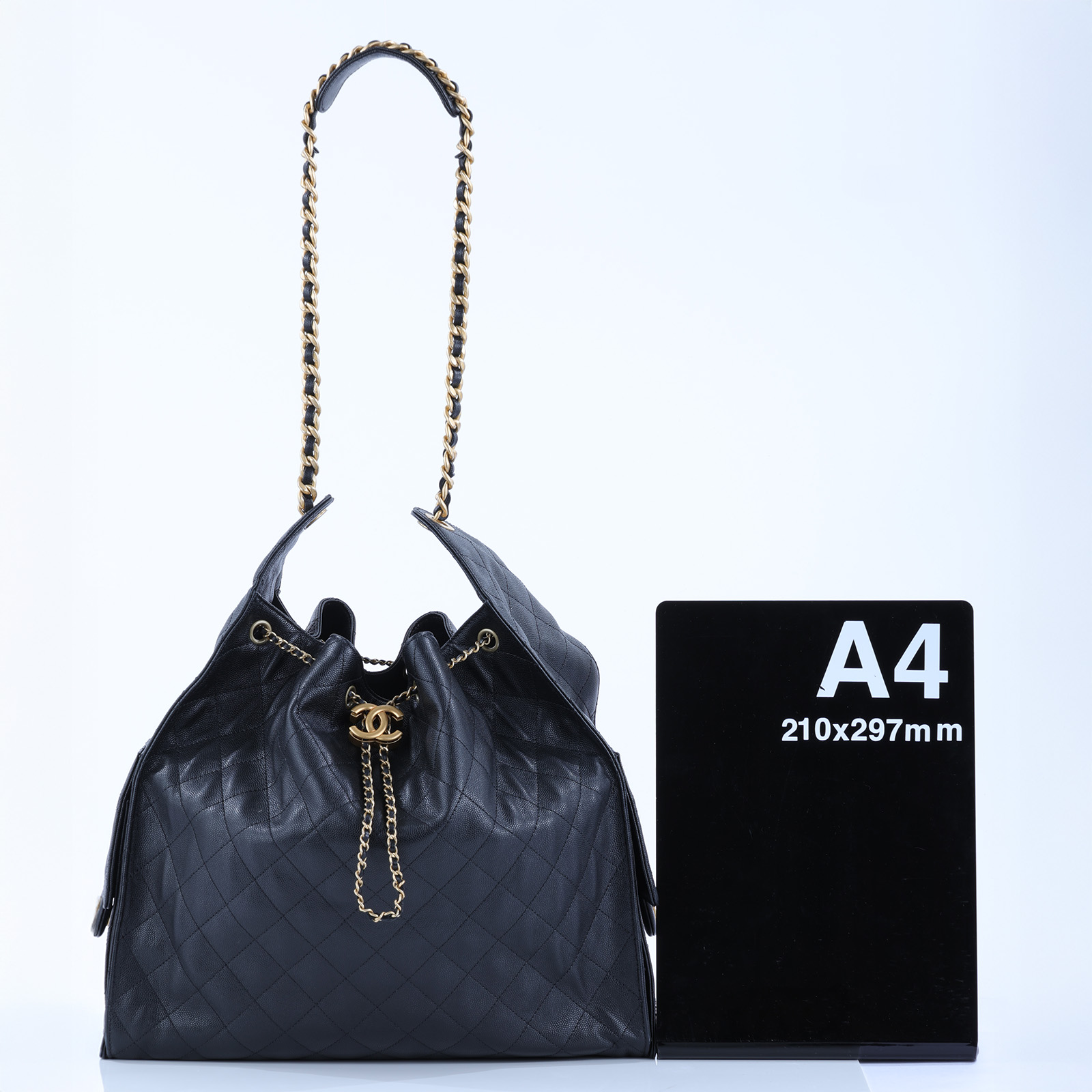香奈兒 CHANEL 2025 春夏 25 大型包 AS5553 B20304 晶片款 黑金荔枝25 BAG 大號 防塵袋