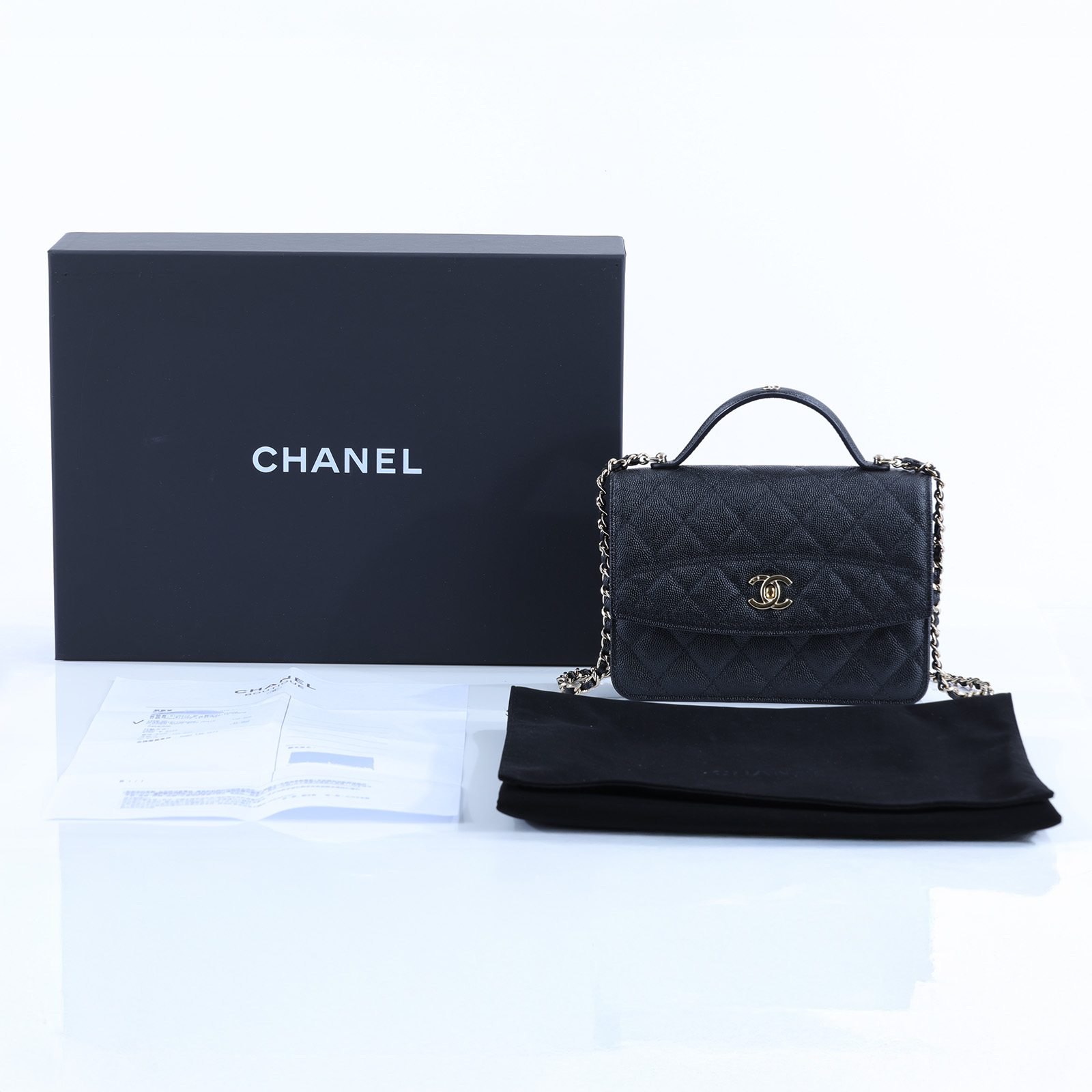 香奈兒 CHANEL 25C  WOC 荔枝 肩背包 AP4406 B18715 黑淡金2WAY 小包 原廠盒子/防塵袋/購買證明影本