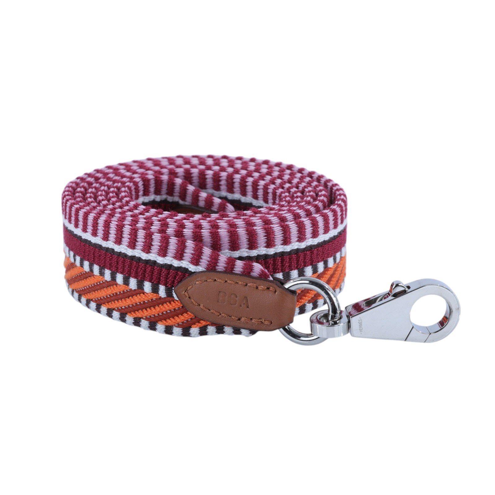愛馬仕 Hermès 包包背帶  B S A B刻紅橘拚側背帶 原廠盒子/防塵袋/購買證明影本