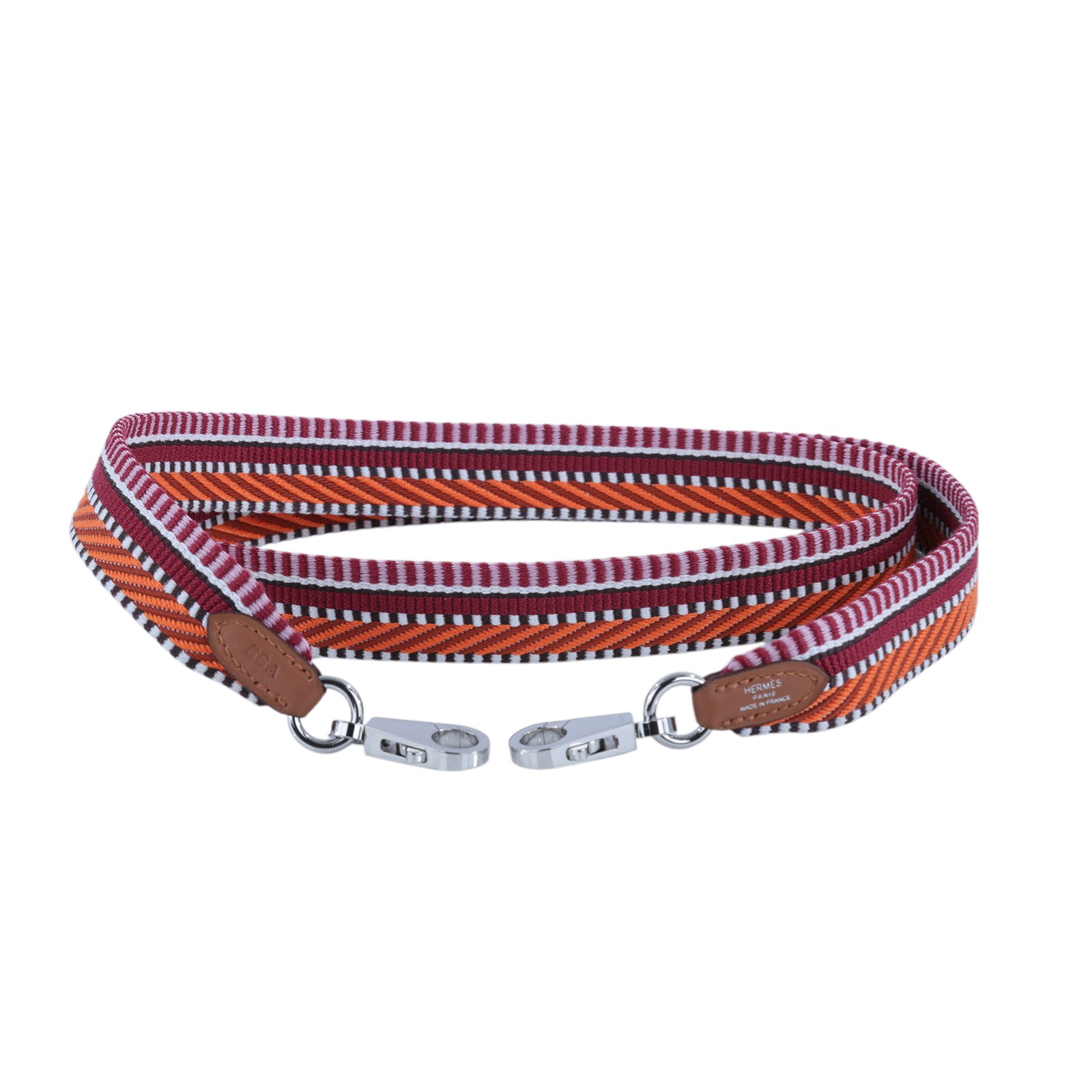 愛馬仕 Hermès 包包背帶  B S A B刻紅橘拚側背帶 原廠盒子/防塵袋/購買證明影本