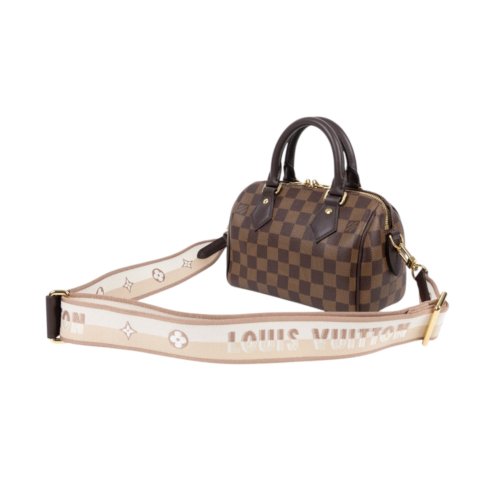 路易威登 LOUIS VUITTON Speedy Bandoulière 20 棕棋盤 手提 斜背 波士頓包 N40489 晶片款  防塵袋/背帶/鎖組