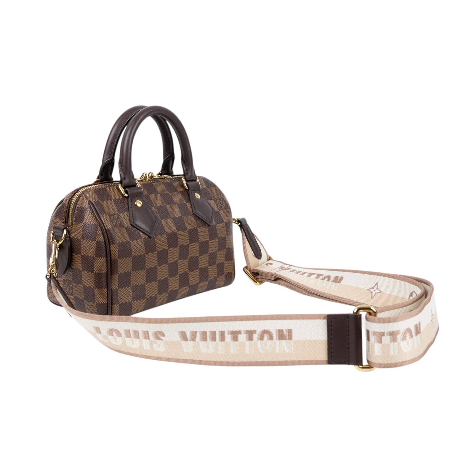 路易威登 LOUIS VUITTON Speedy Bandoulière 20 棕棋盤 手提 斜背 波士頓包 N40489 晶片款  防塵袋/背帶/鎖組