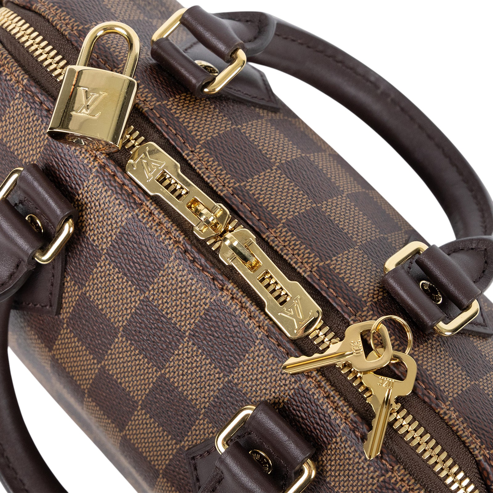 路易威登 LOUIS VUITTON Speedy Bandoulière 20 棕棋盤 手提 斜背 波士頓包 N40489 晶片款  防塵袋/背帶/鎖組