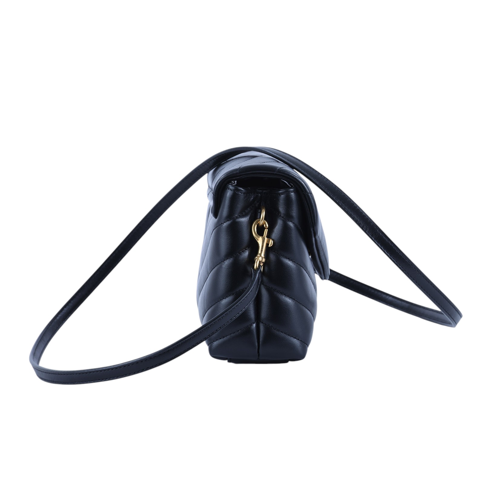 聖羅蘭 YSL SAINT LAURENT Loulou 絎縫 皮革 TOY 手袋 630951DV707 黑金LOULOU TOY 防塵袋 /背帶