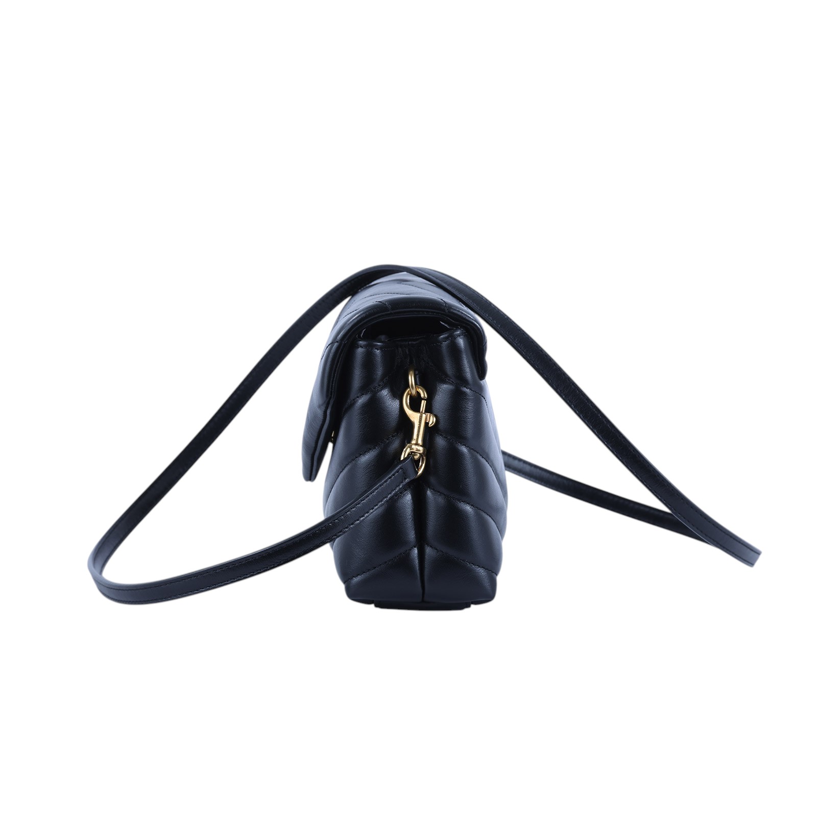 聖羅蘭 YSL SAINT LAURENT Loulou 絎縫 皮革 TOY 手袋 630951DV707 黑金LOULOU TOY 防塵袋 /背帶