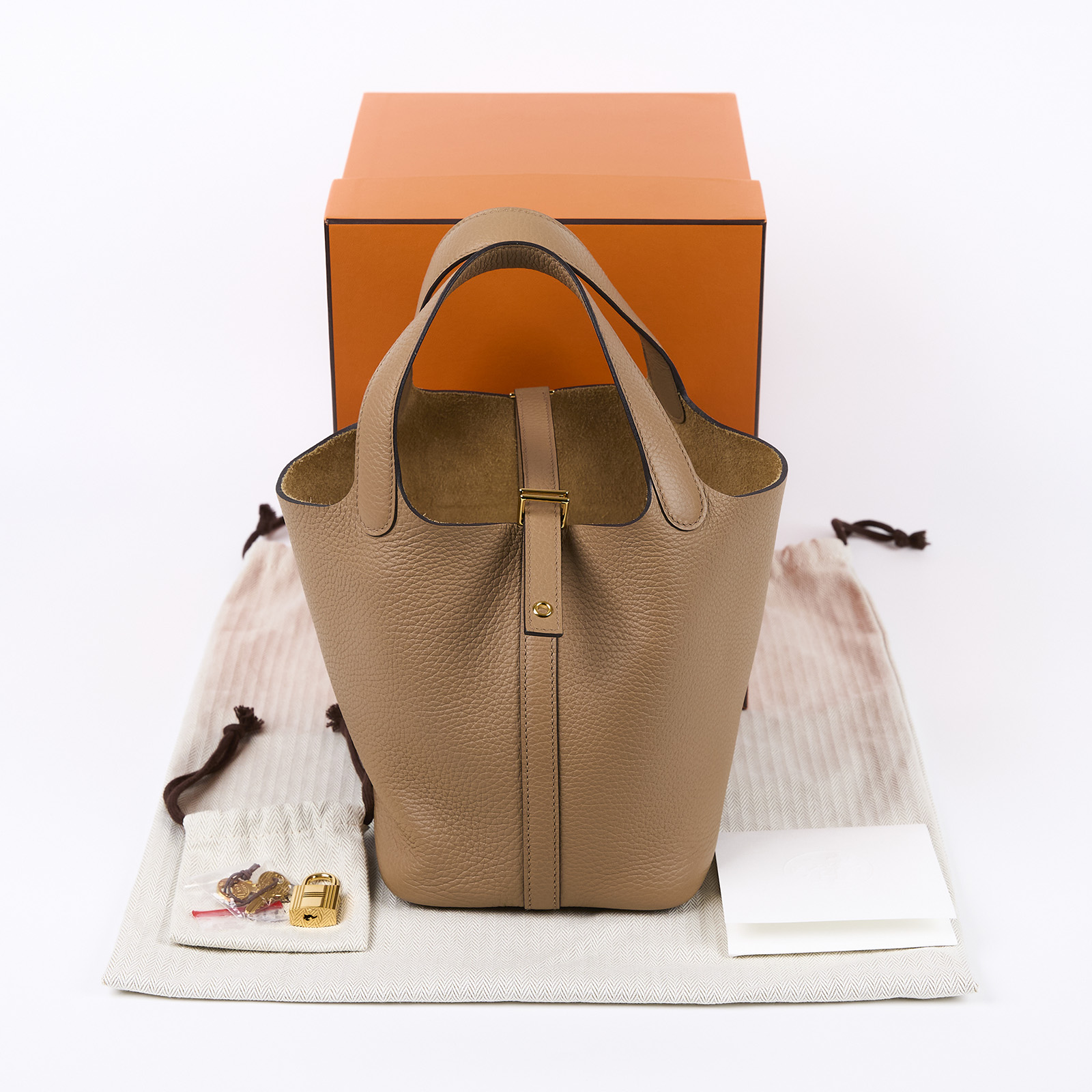 愛馬仕 Hermès Picotin Lock 18 菜籃子包 PT18 B MI 003 IA 奶茶金釦PICOTIN18 原廠盒子/防塵袋/鎖組