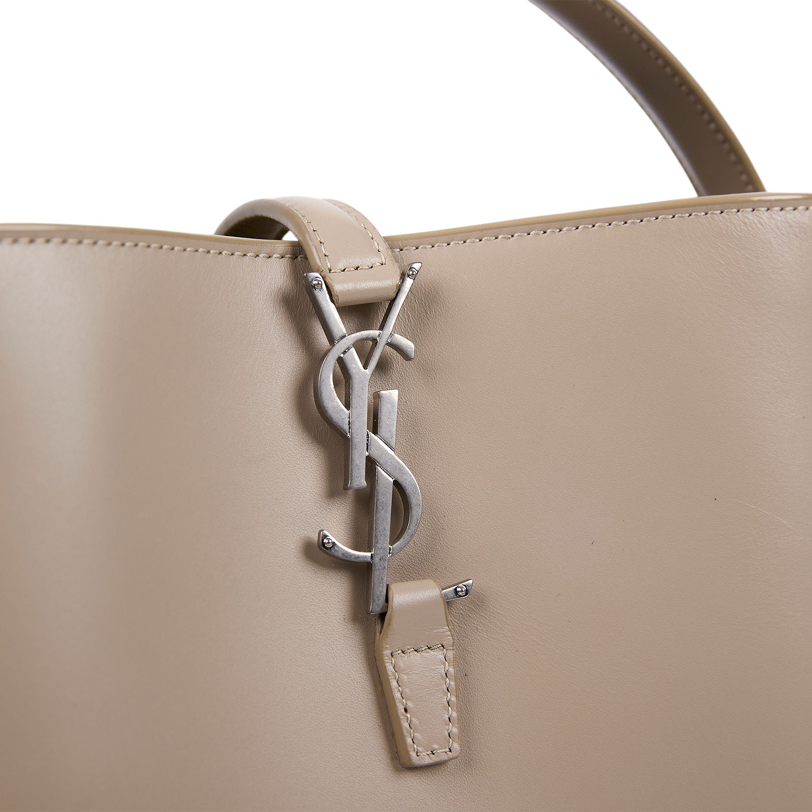 聖羅蘭 YSL SAINT LAURENT le 37 亮面皮革 小型手袋 7490362R20W 米灰LE 37 SMALL 原廠盒子/防塵袋/購買證明正本