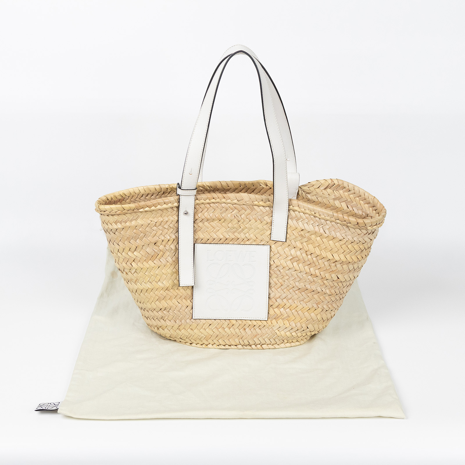 羅意威 LOEWE 中型 手工編織包 A223S92X04 白草編包MEDIUM 防塵袋