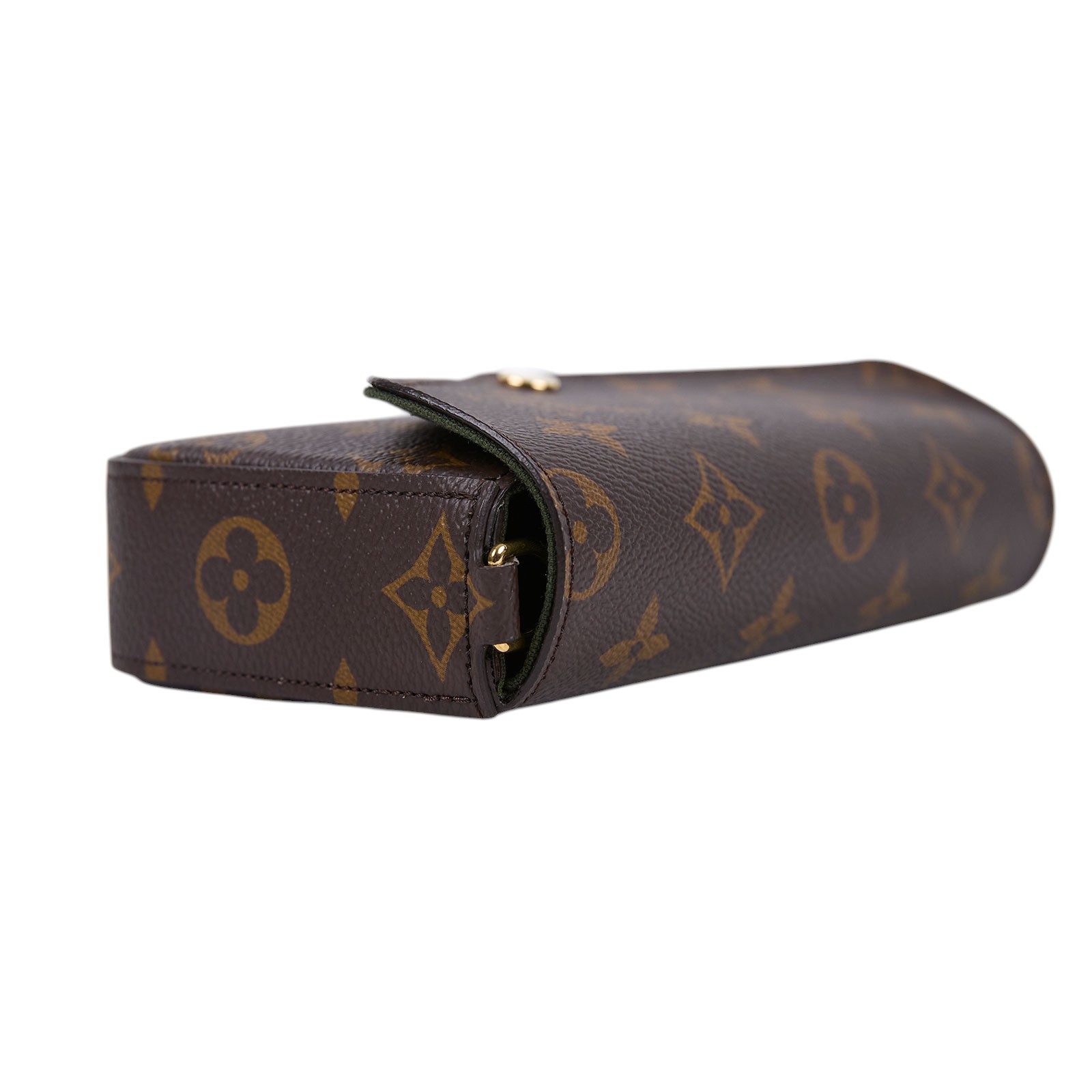 路易威登 LOUIS VUITTON Félicie Strap & Go 卡其綠 經典帆布 牛皮飾邊 提花 手拿 肩背包 M80091 晶片款  防塵袋/原廠盒子