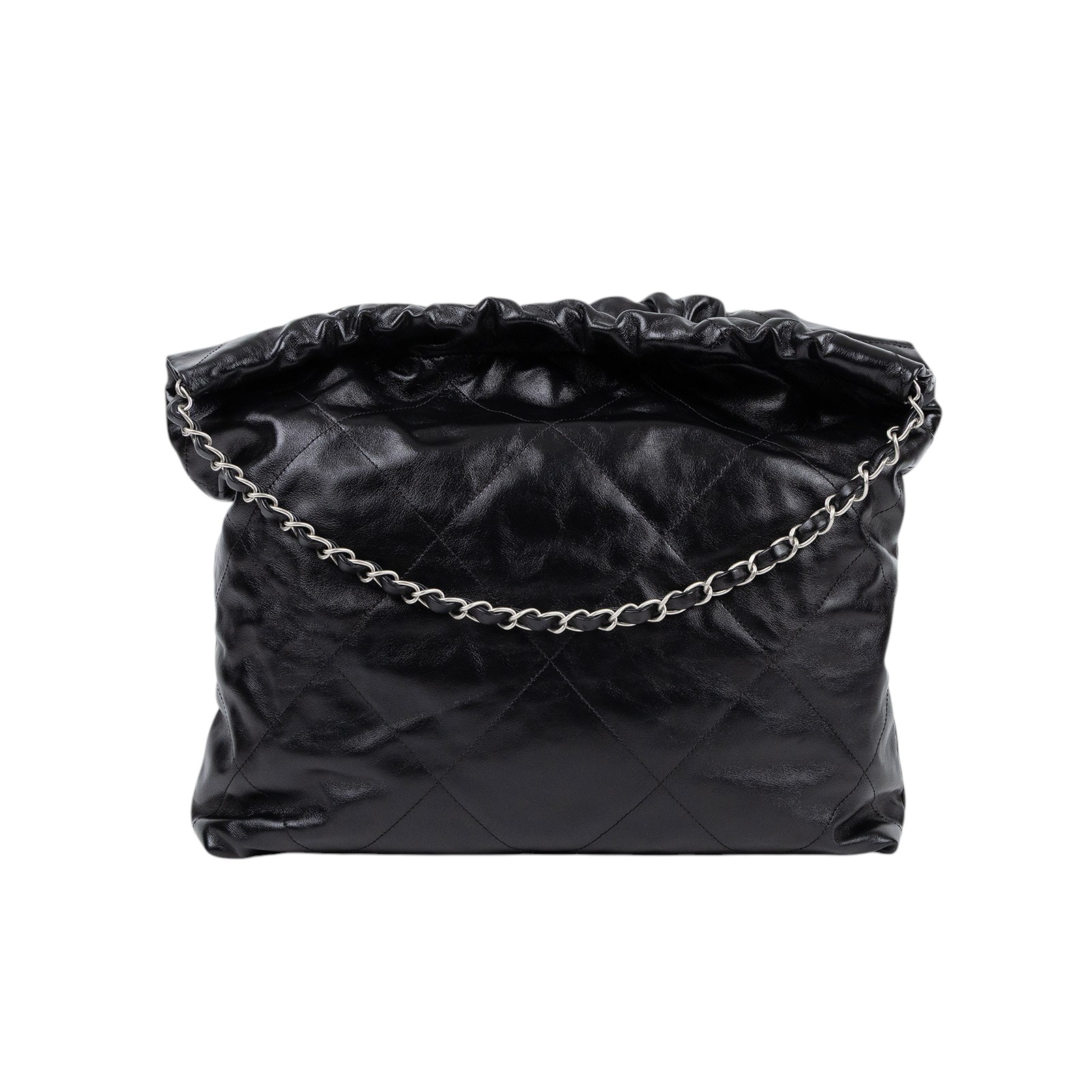 香奈兒 CHANEL 22 中型 束口包 AS3261 晶片款 黑銀22BAG中號 防塵袋