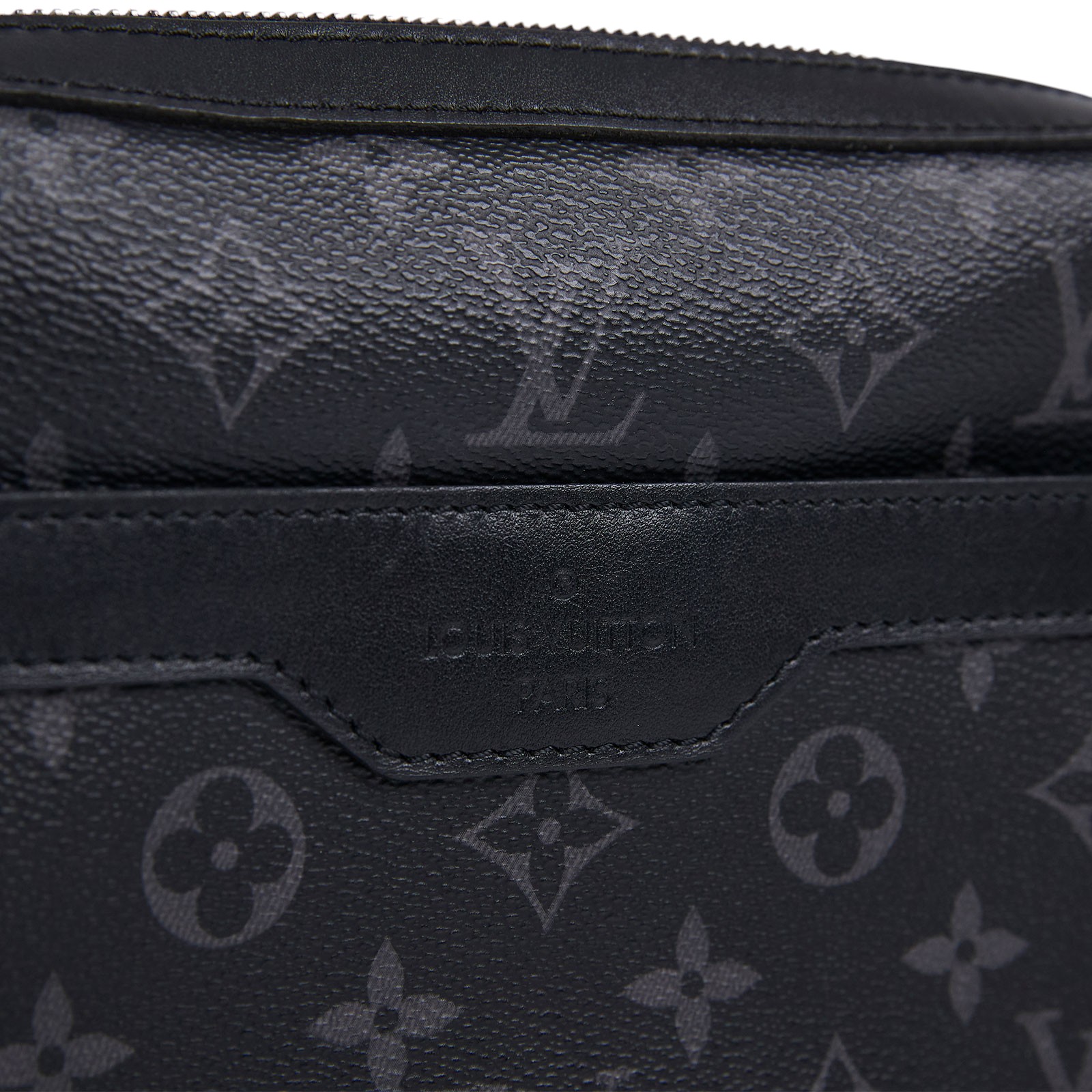 路易威登 LOUIS VUITTON Trio 郵差包 Eclipse帆布 黑色 灰色 M69443 晶片款 黑灰原花郵差包 購買證明正本