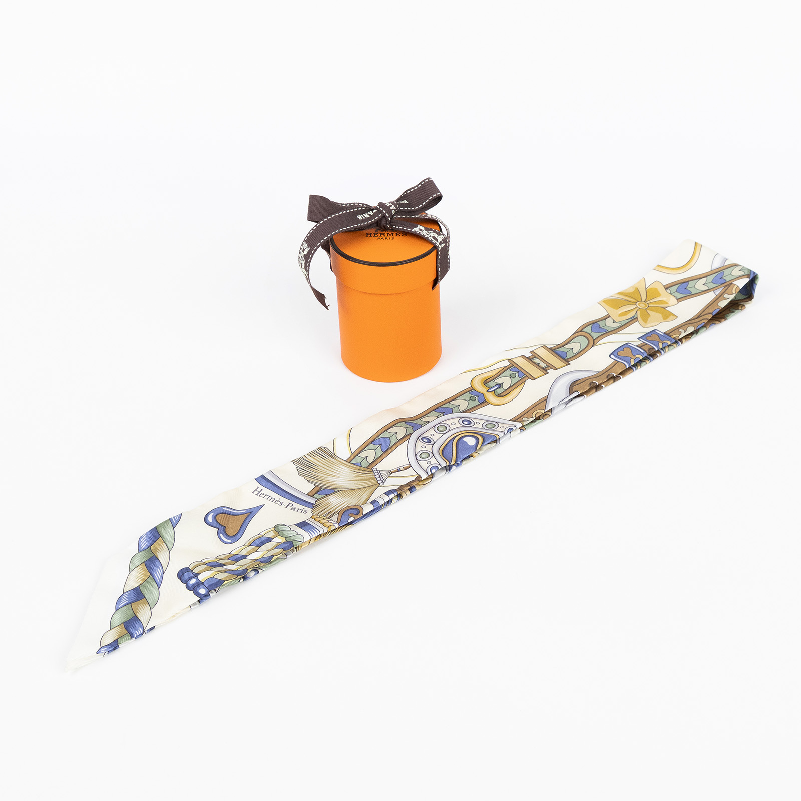 愛馬仕 Hermès Twilly 絲巾 TWILLYS85  背帶圖騰TWILLY 原廠盒子