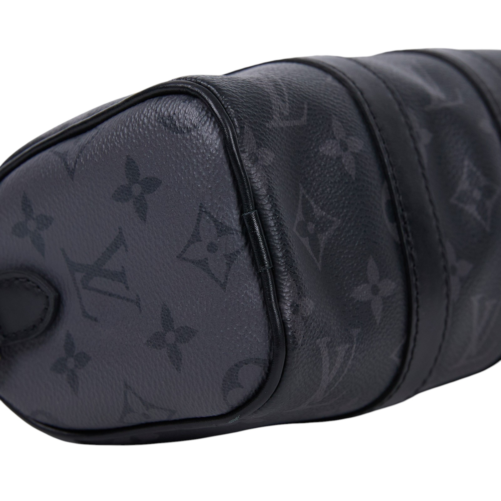 路易威登 LOUIS VUITTON KEEPALL XS 老花 小款 圓筒 側背包   M45947 晶片款 黑原花KEEPALL XS 背帶