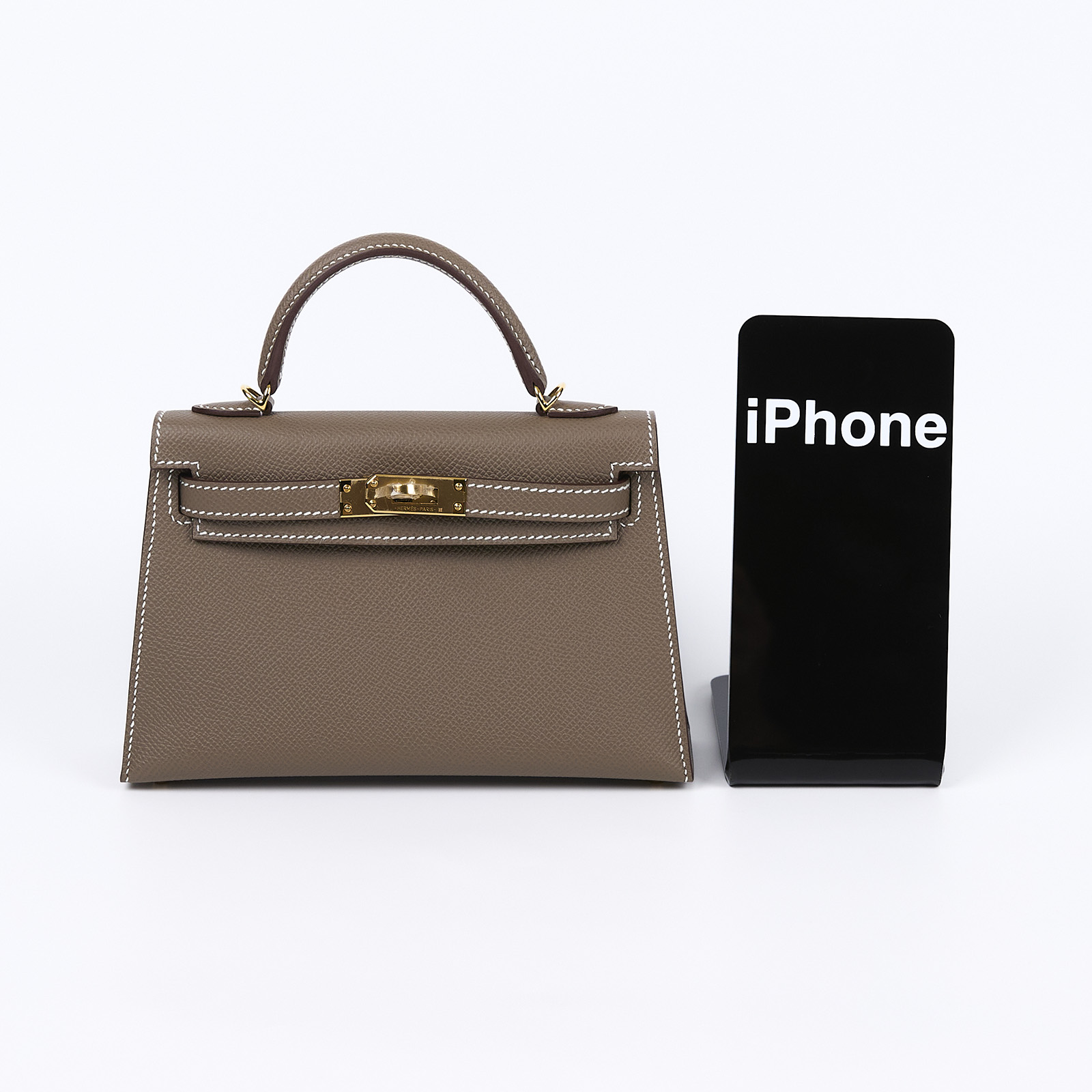 愛馬仕 Hermès Kelly Bag 凱莉包 mini II 大象灰 H071302CC18 H071302CC/WMU 484 IK  原廠盒子/防塵袋/背帶
