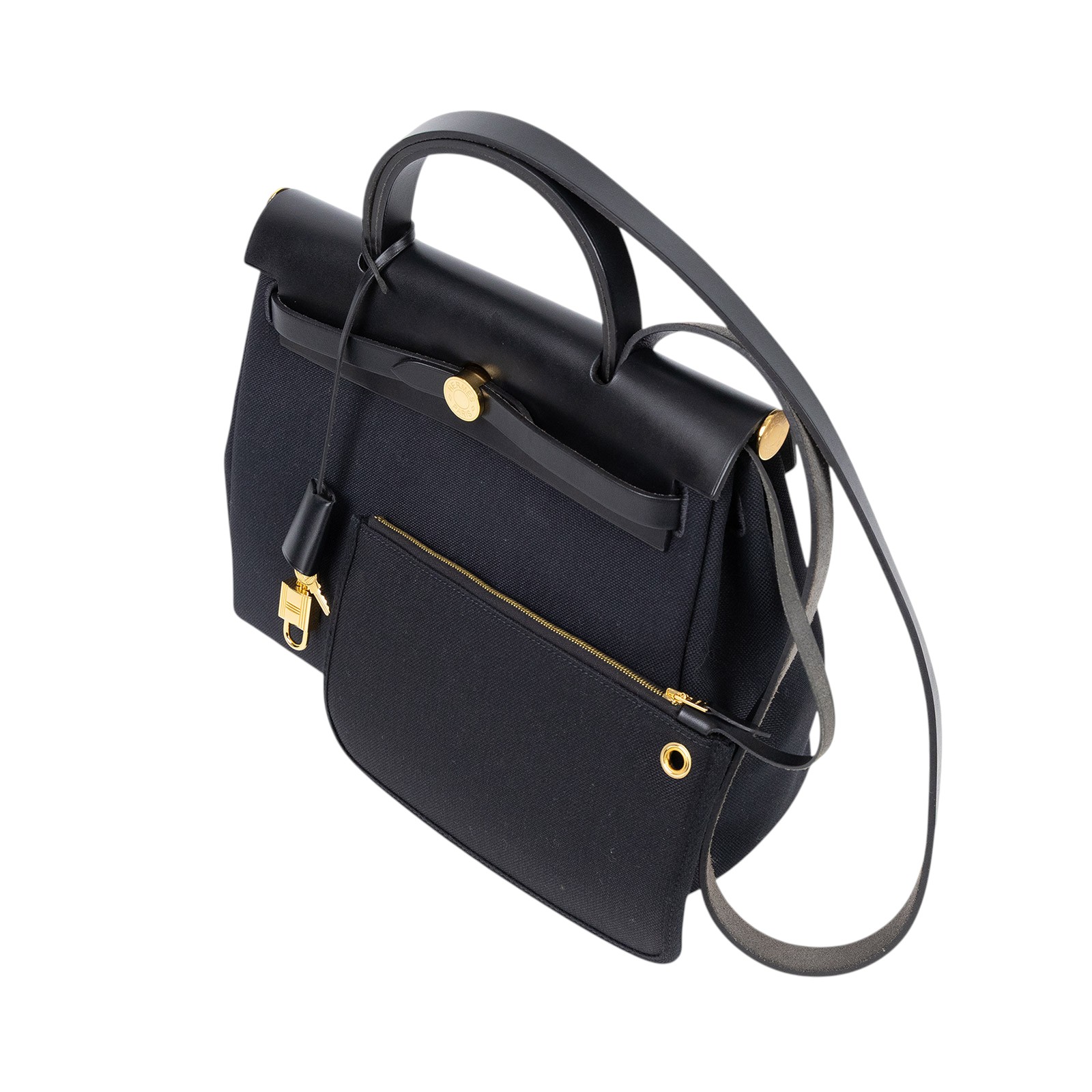 愛馬仕 Hermès Herbag Zip 31 HER31 Y TS 010 AU Y刻黑帆布HERBAG 31 防塵袋/原廠盒子/鎖組/內袋