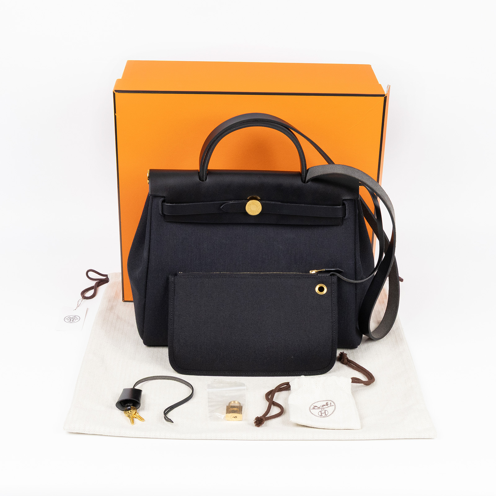 愛馬仕 Hermès Herbag Zip 31 HER31 Y TS 010 AU Y刻黑帆布HERBAG 31 防塵袋/原廠盒子/鎖組/內袋