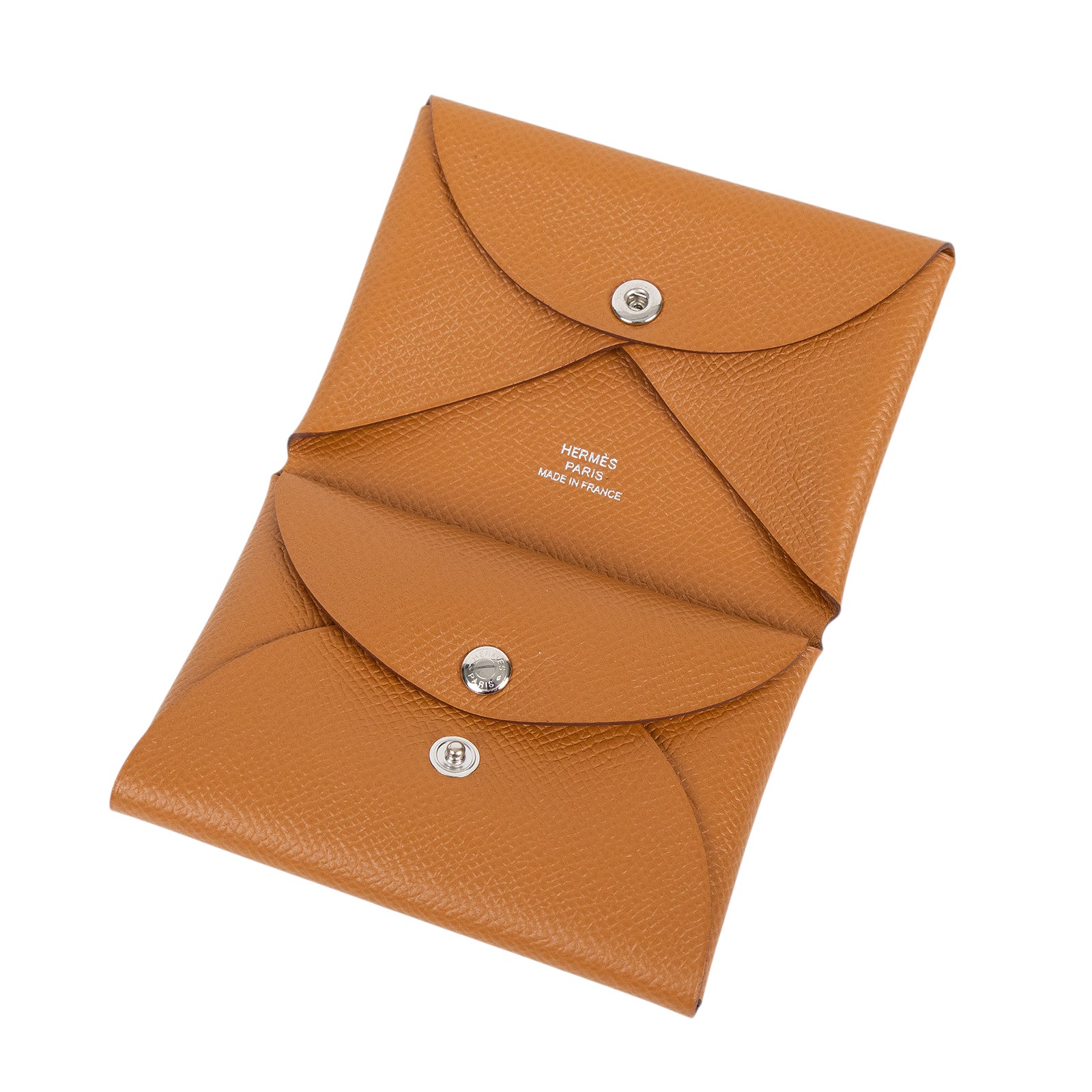 愛馬仕 Hermès Calvi Duo 卡包 CALD B MZ 005 AG B刻金棕CALVI DUO 原廠盒子