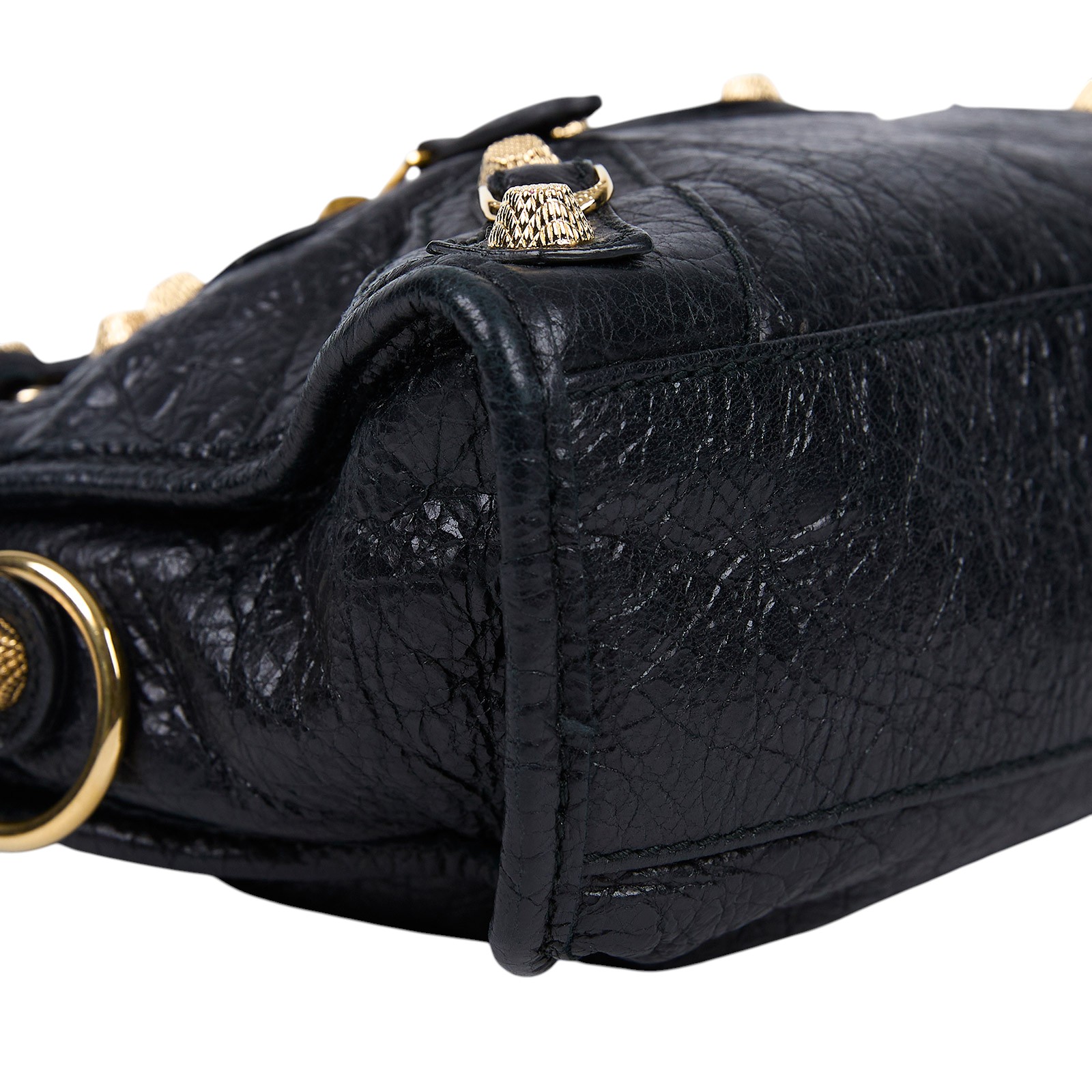 巴黎世家 BALENCIAGA Giant Mini City 手提 機車包 309544D94JG 黑金MINI CITY 背帶/鏡子