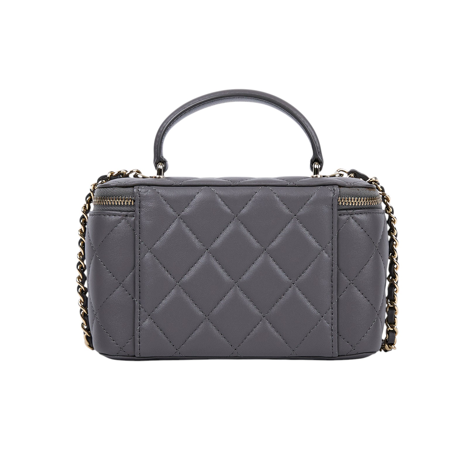 香奈兒 CHANEL Vanity Case 化妝箱 AP2199 晶片款 灰淡金羊化妝盒 原廠盒子/防塵袋/購買證明正本