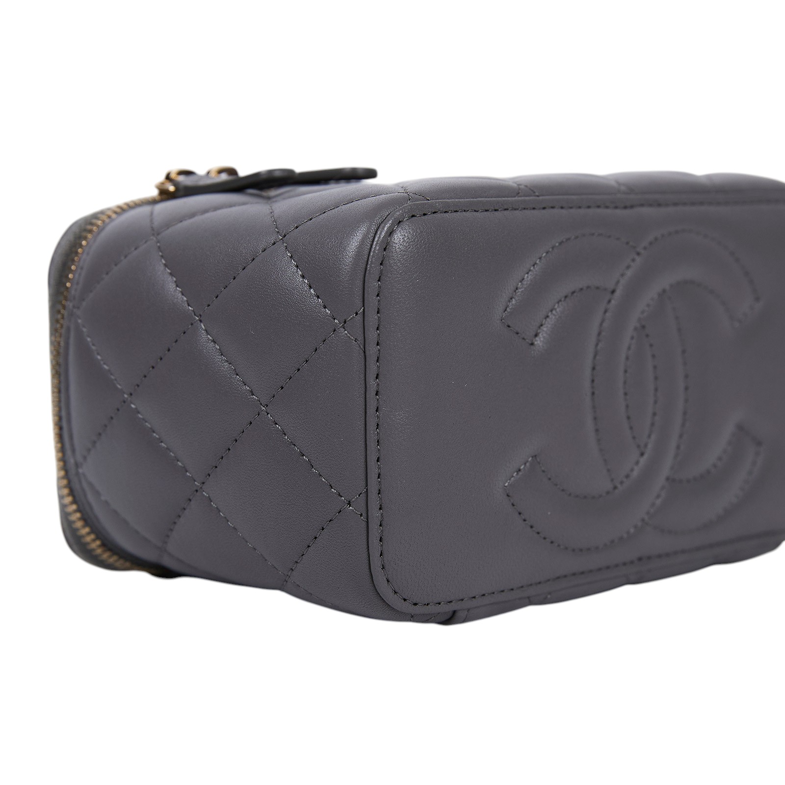 香奈兒 CHANEL Vanity Case 化妝箱 AP2199 晶片款 灰淡金羊化妝盒 原廠盒子/防塵袋/購買證明正本