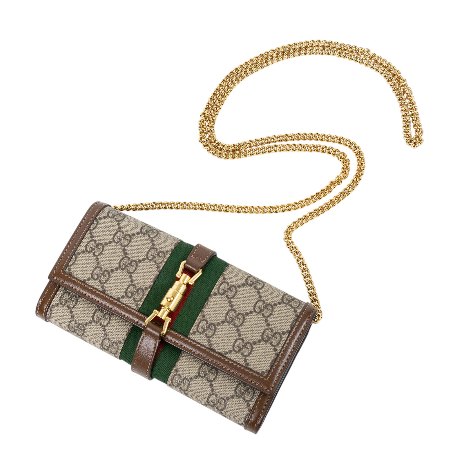 古馳 GUCCI Jackie 1961 鍊帶 錢包 ‎652681 HUHHG 棕JACKIE 1961 WOC 原廠盒子/防塵袋