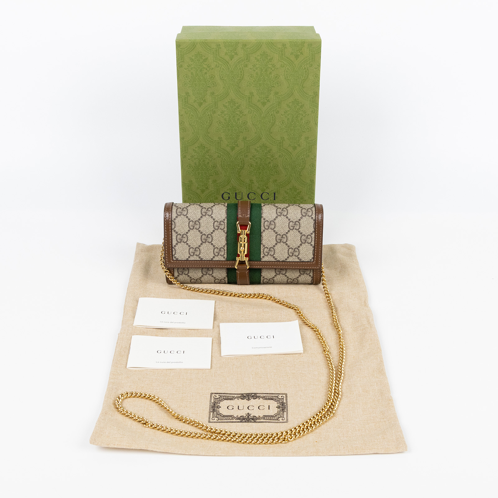 古馳 GUCCI Jackie 1961 鍊帶 錢包 ‎652681 HUHHG 棕JACKIE 1961 WOC 原廠盒子/防塵袋