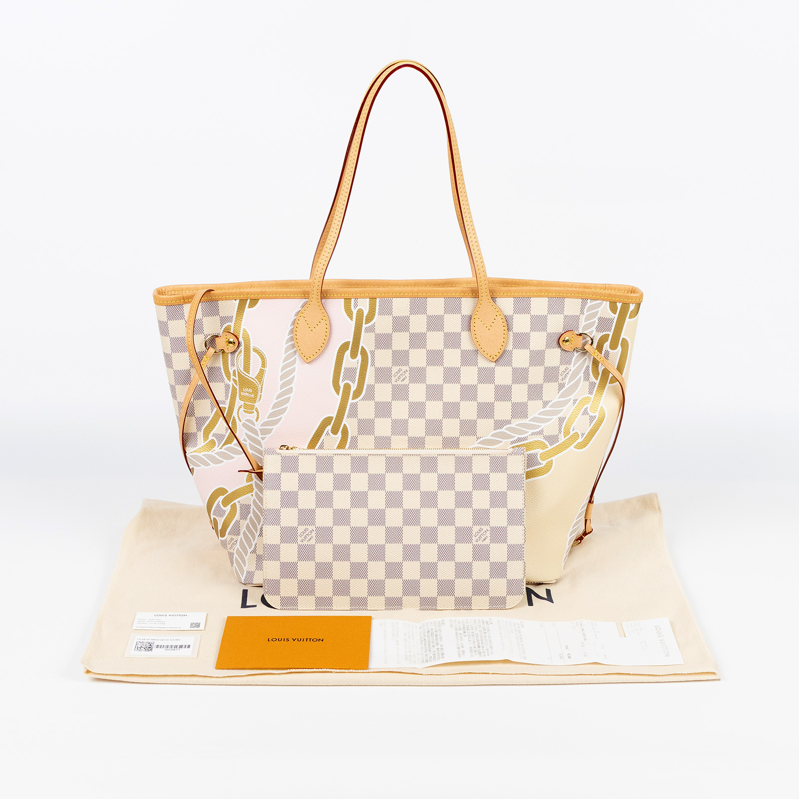 路易威登 LOUIS VUITTON Neverfull MM 托特包 限定款 N40471 晶片款  原廠盒子/防塵袋/購買證明正本