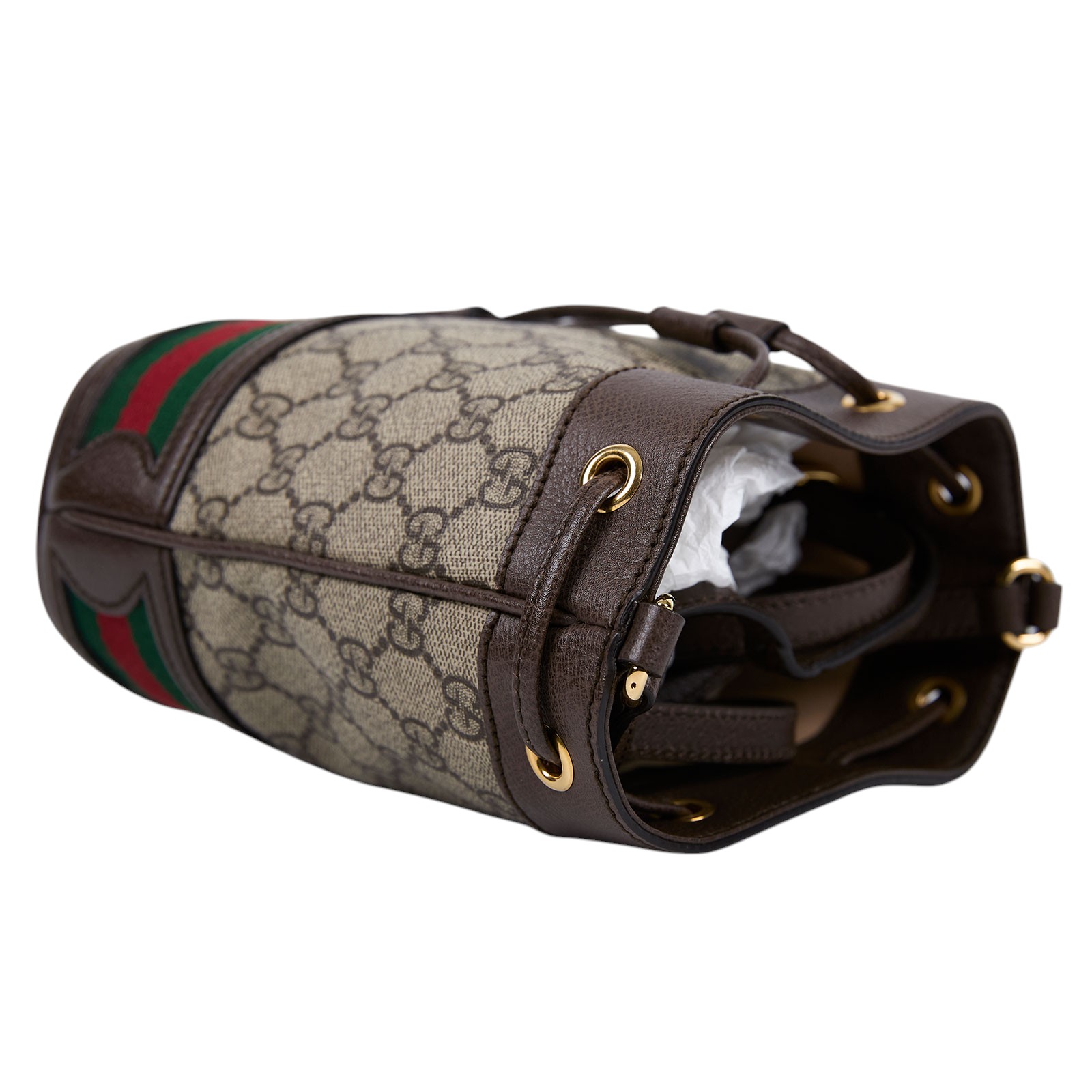 古馳 GUCCI Ophidia GG 迷你 水桶袋 米色 烏木色 550620 96I3B 棕GG紋OPHIDIA水桶包 防塵袋