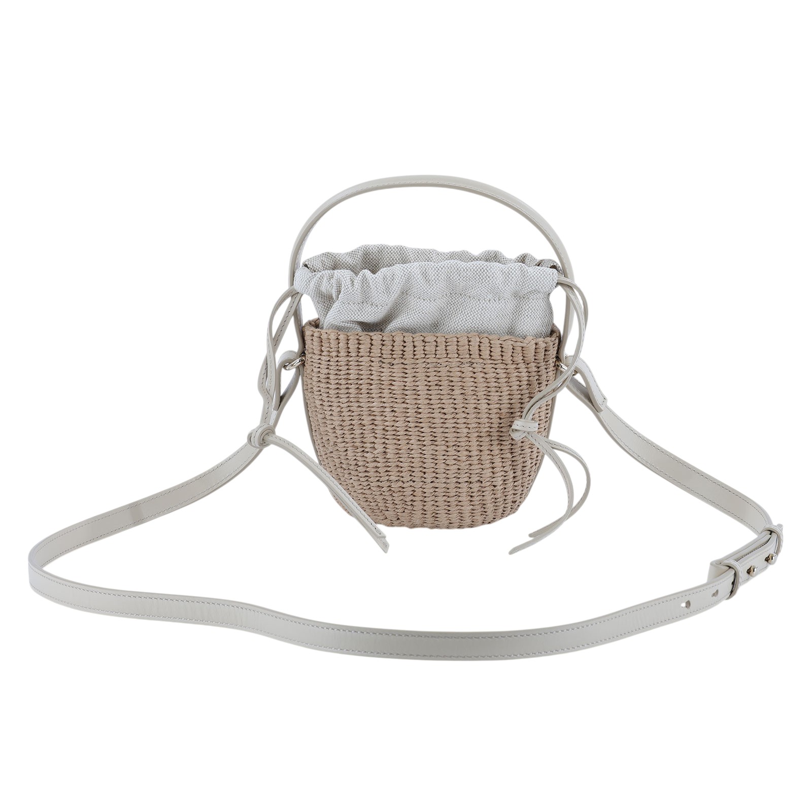 蔻依 CHLOE Horse Medal 籃式手提包 CH25US593O8222J 米色MIFUKO草編水桶包MINI 防塵袋