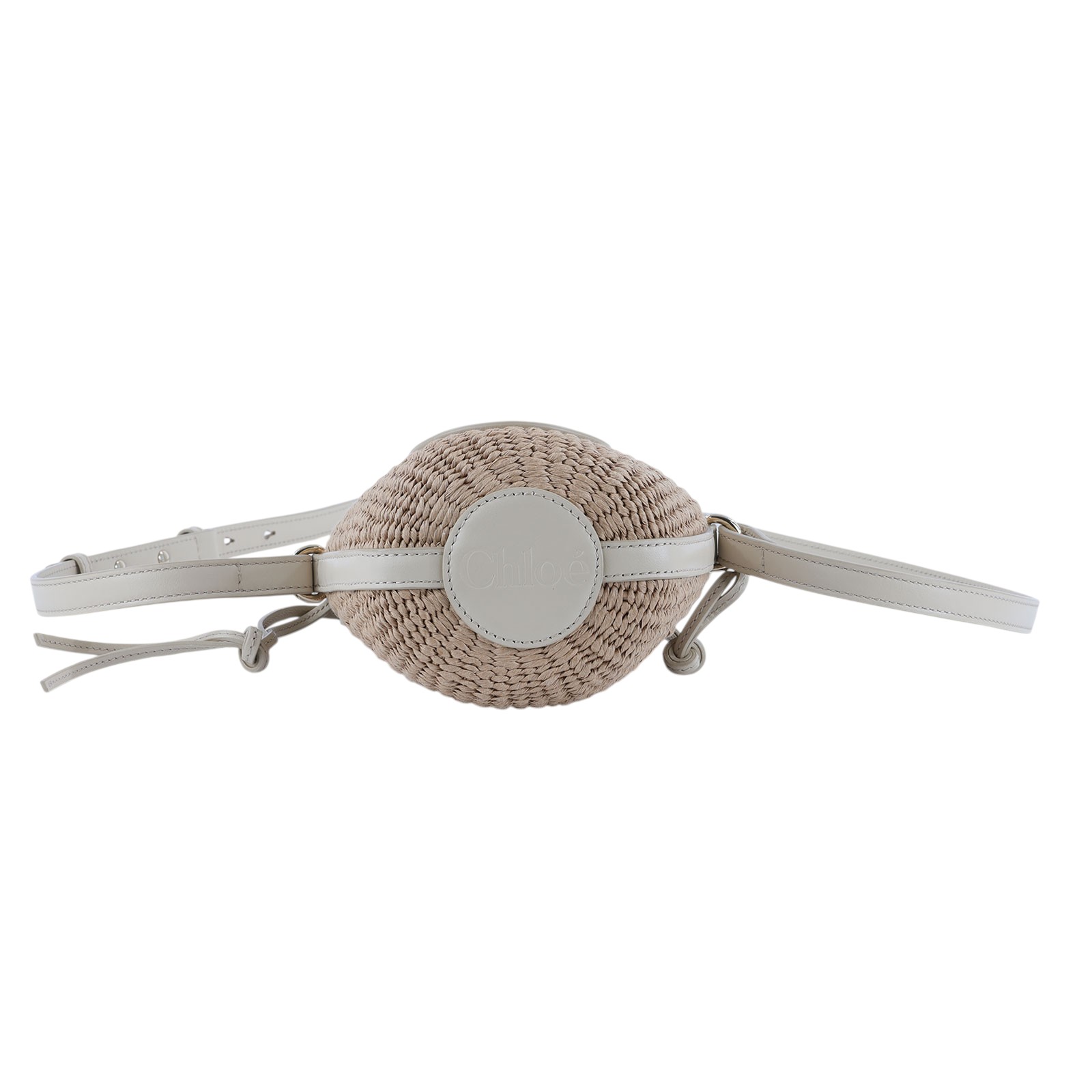 蔻依 CHLOE Horse Medal 籃式手提包 CH25US593O8222J 米色MIFUKO草編水桶包MINI 防塵袋