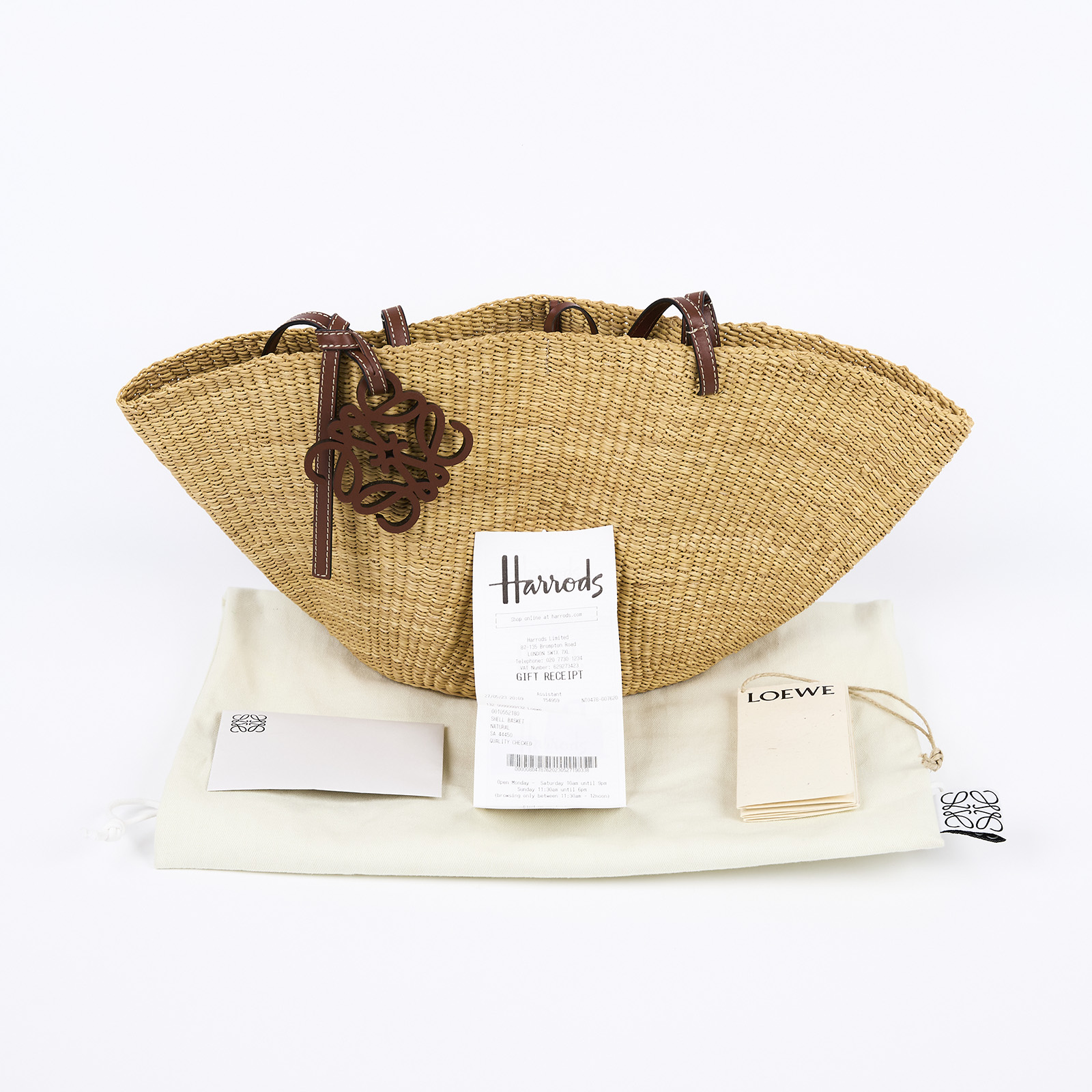 羅意威 LOEWE Shell Basket Bag 手提包 小型 A223096X02 草編包 防塵袋