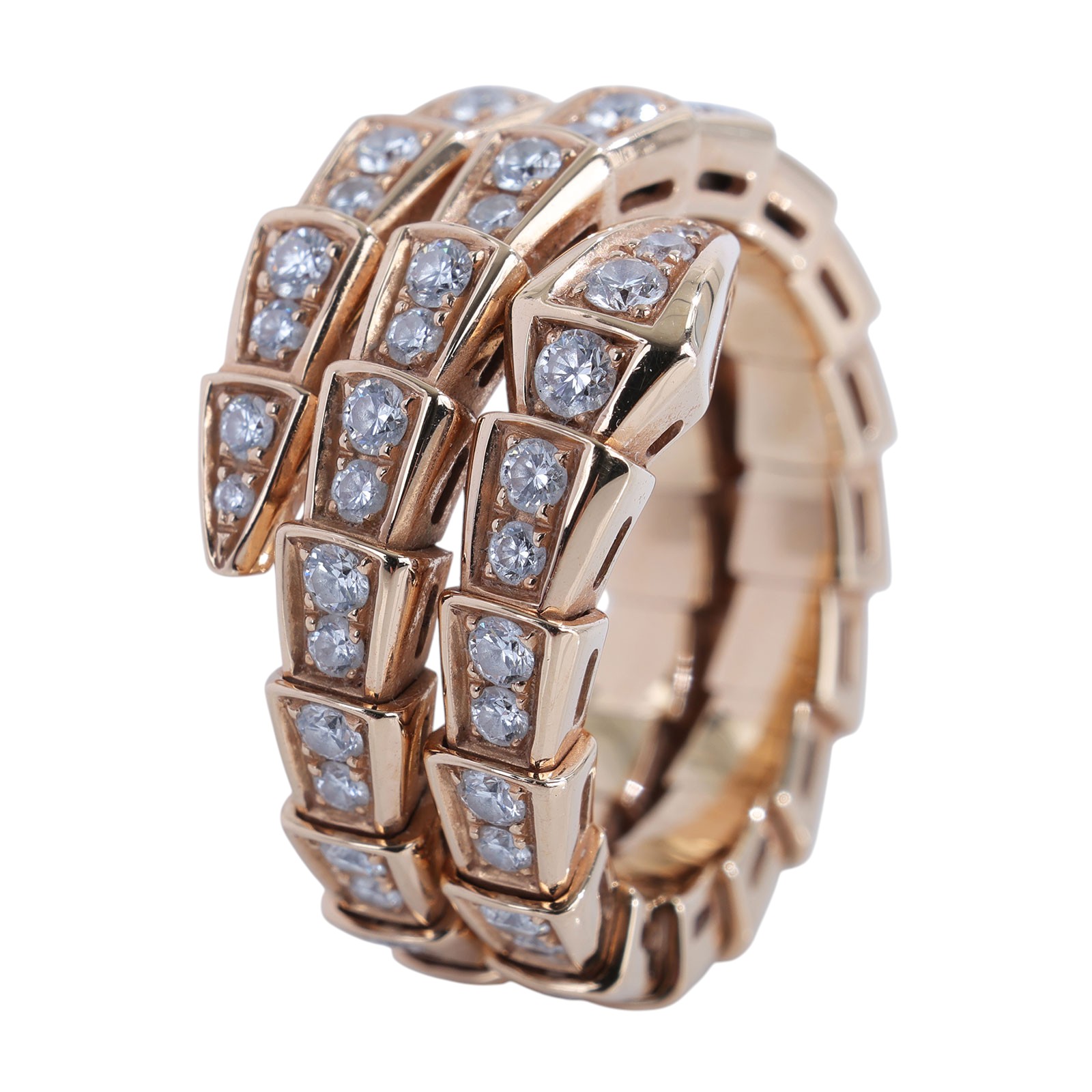 寶格麗 BVLGARI Serpenti Viper 戒指 357263 RG SERPENTI滿鑽戒#M 保書/原廠盒子