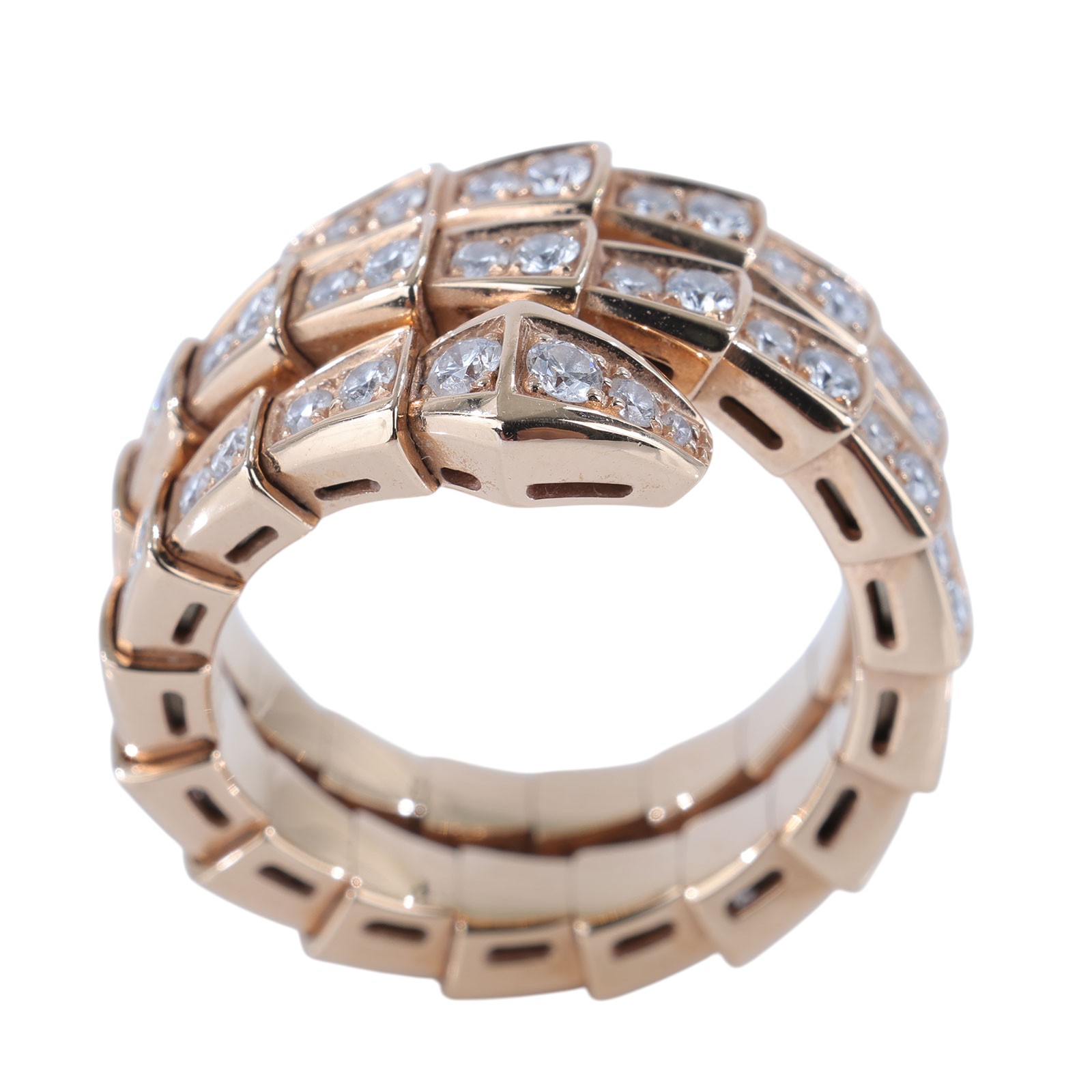 寶格麗 BVLGARI Serpenti Viper 戒指 357263 RG SERPENTI滿鑽戒#M 保書/原廠盒子