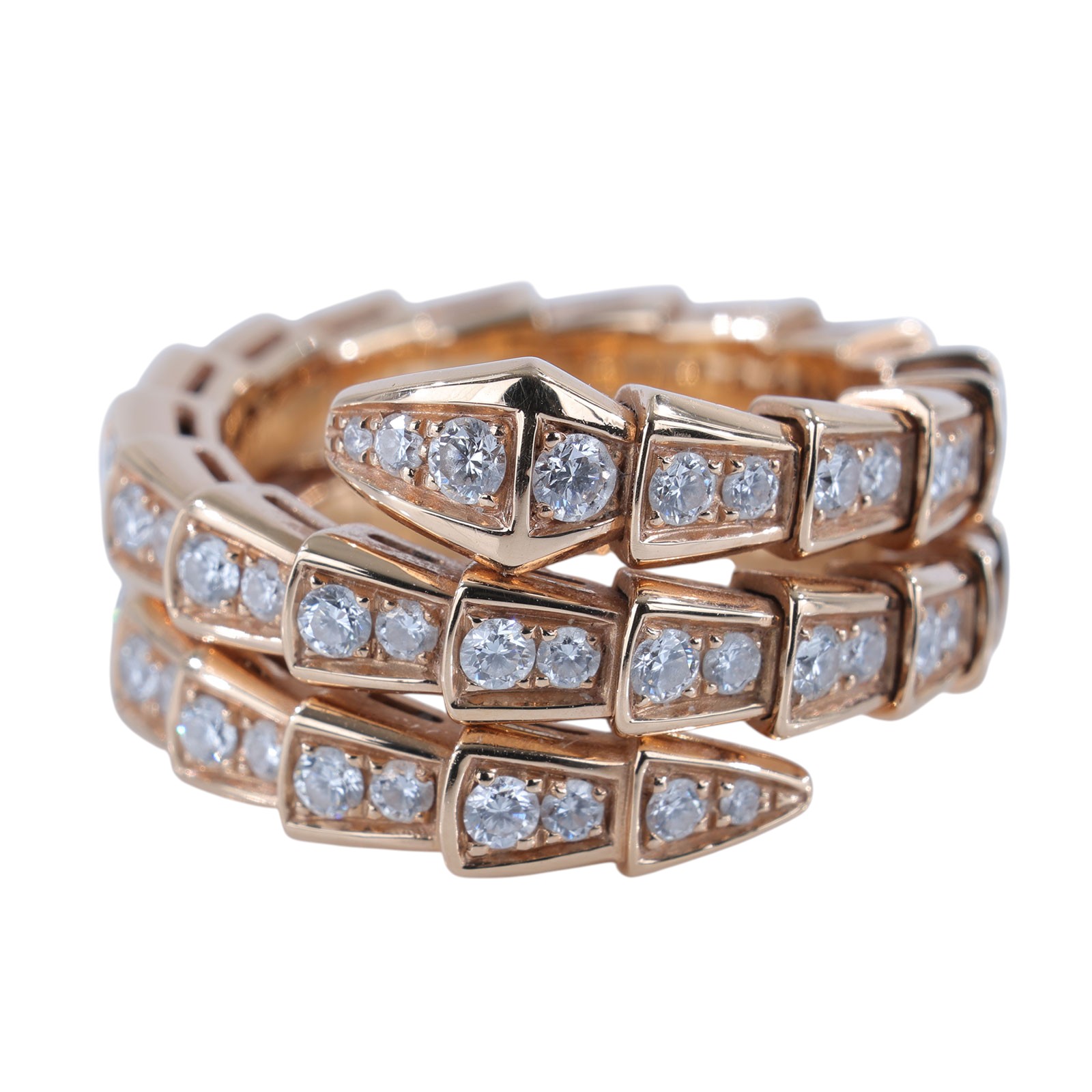 寶格麗 BVLGARI Serpenti Viper 戒指 357263 RG SERPENTI滿鑽戒#M 保書/原廠盒子