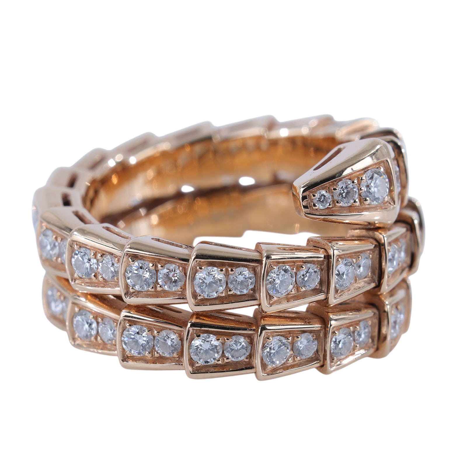 寶格麗 BVLGARI Serpenti Viper 戒指 357263 RG SERPENTI滿鑽戒#M 保書/原廠盒子