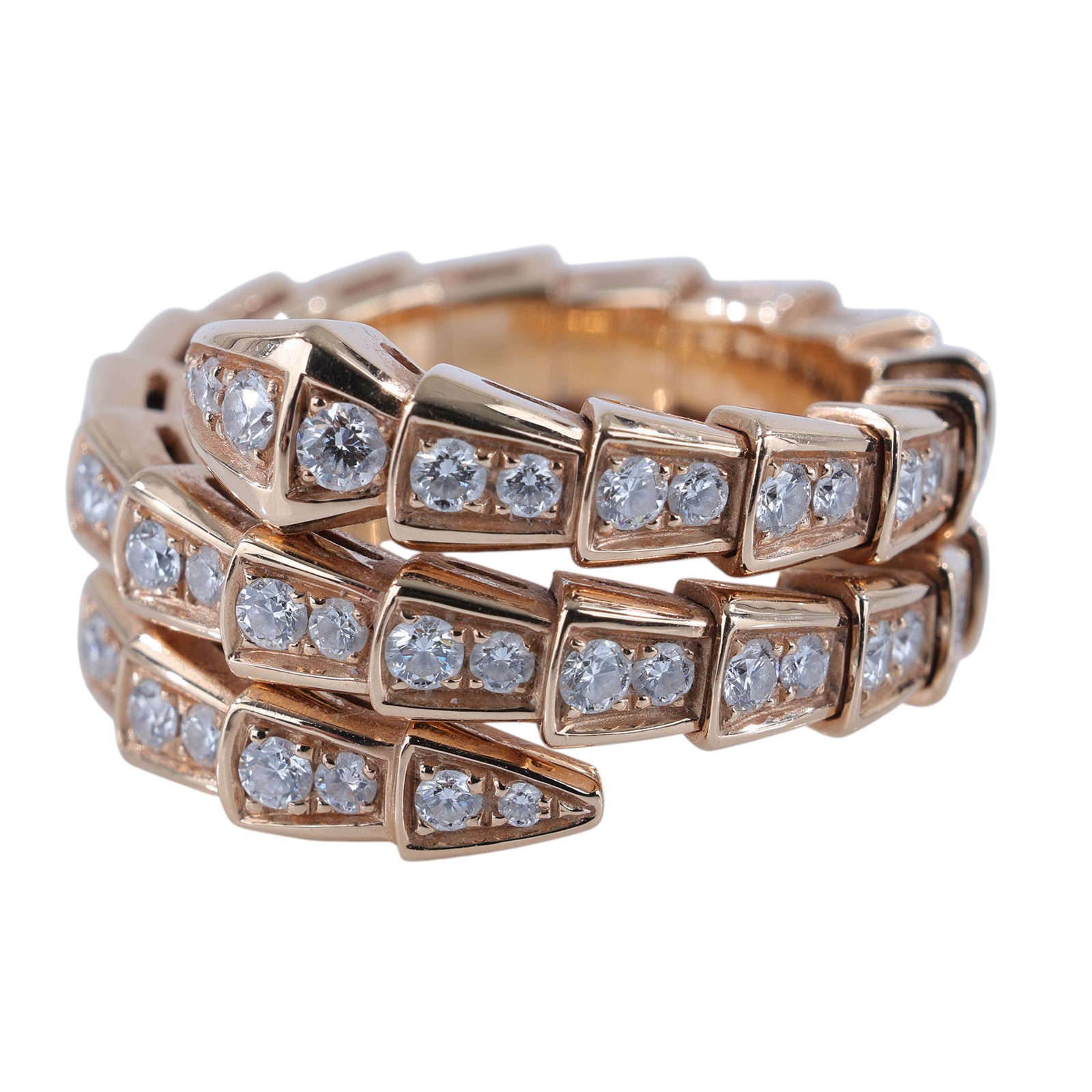 寶格麗 BVLGARI Serpenti Viper 戒指 357263 RG SERPENTI滿鑽戒#M 保書/原廠盒子