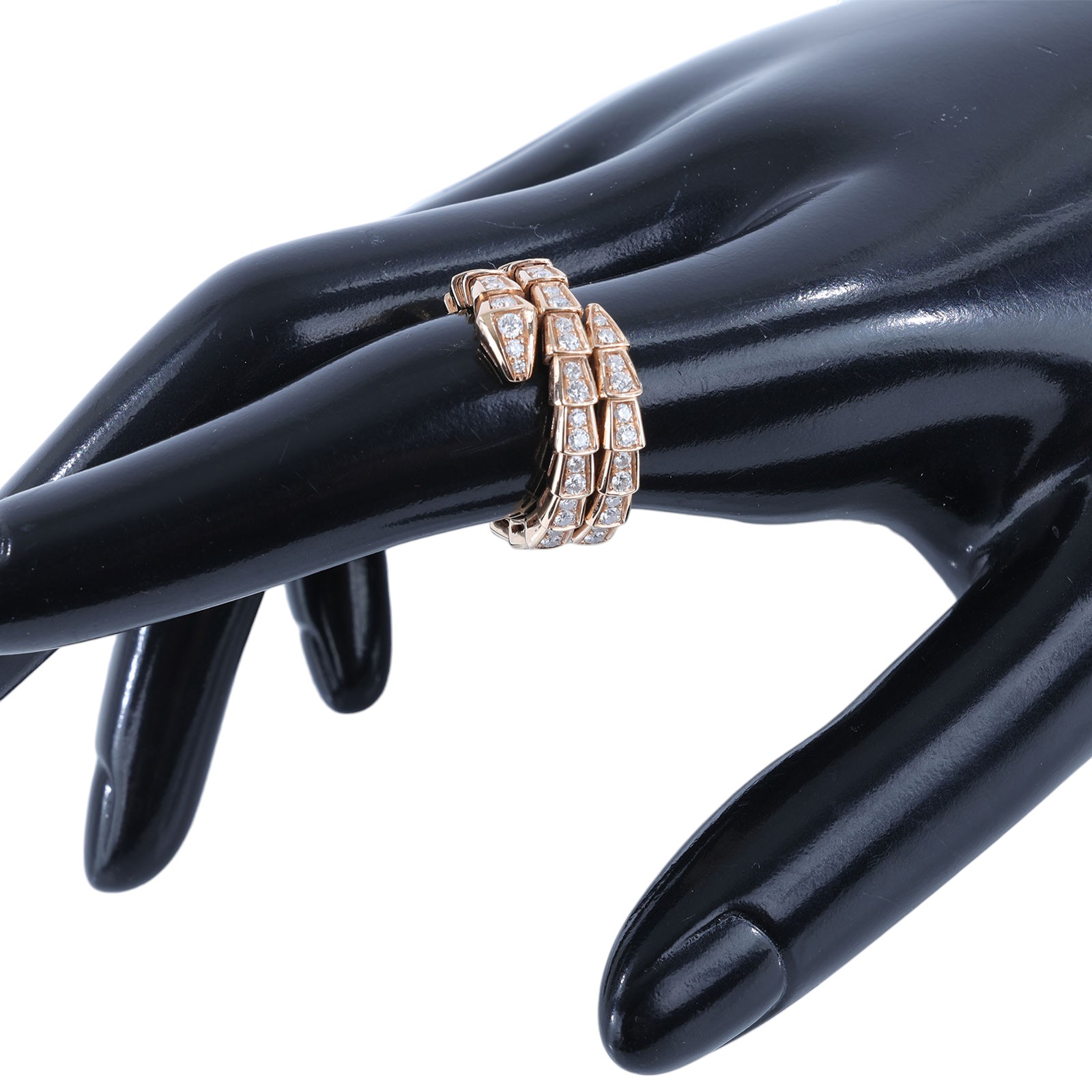 寶格麗 BVLGARI Serpenti Viper 戒指 357263 RG SERPENTI滿鑽戒#M 保書/原廠盒子