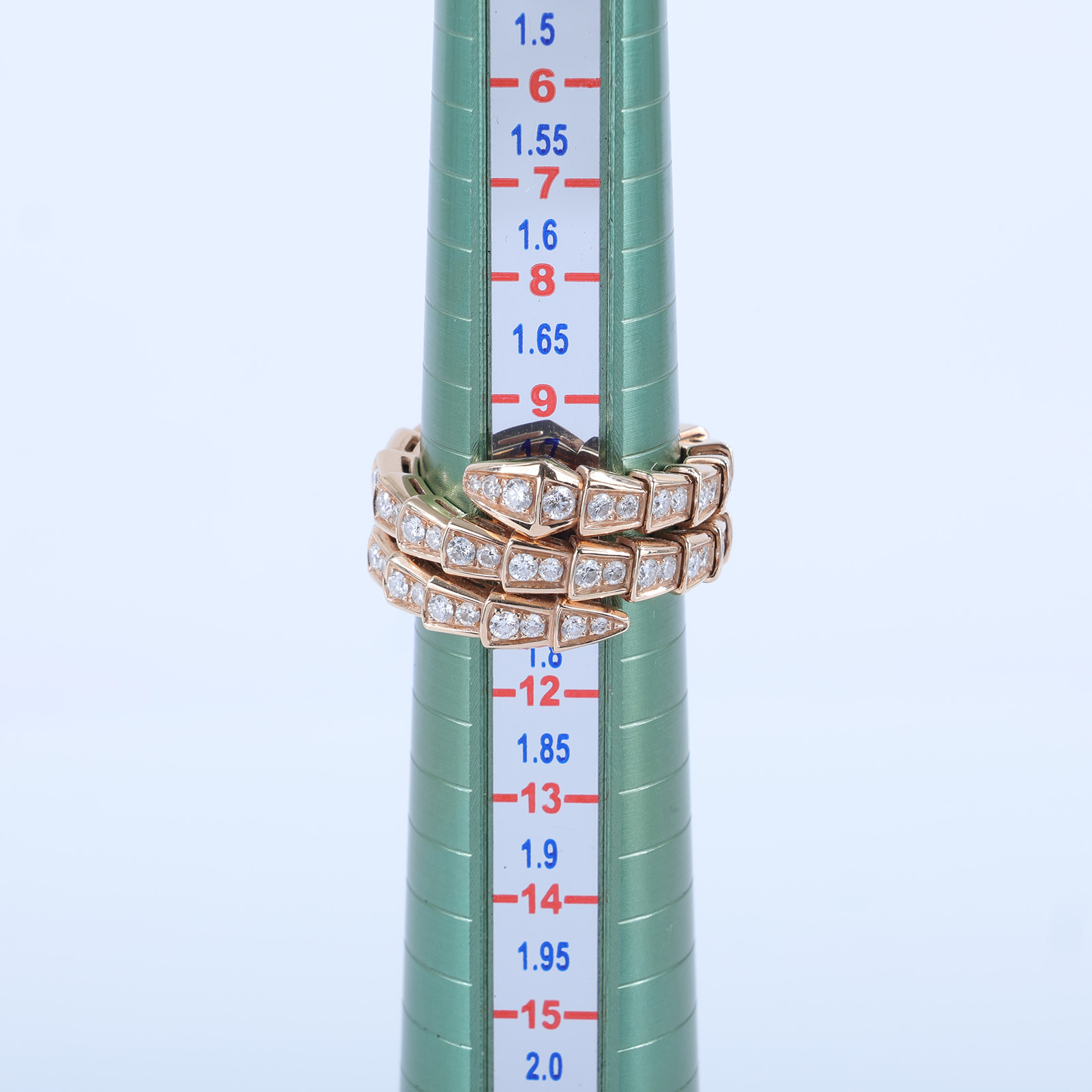 寶格麗 BVLGARI Serpenti Viper 戒指 357263 RG SERPENTI滿鑽戒#M 保書/原廠盒子