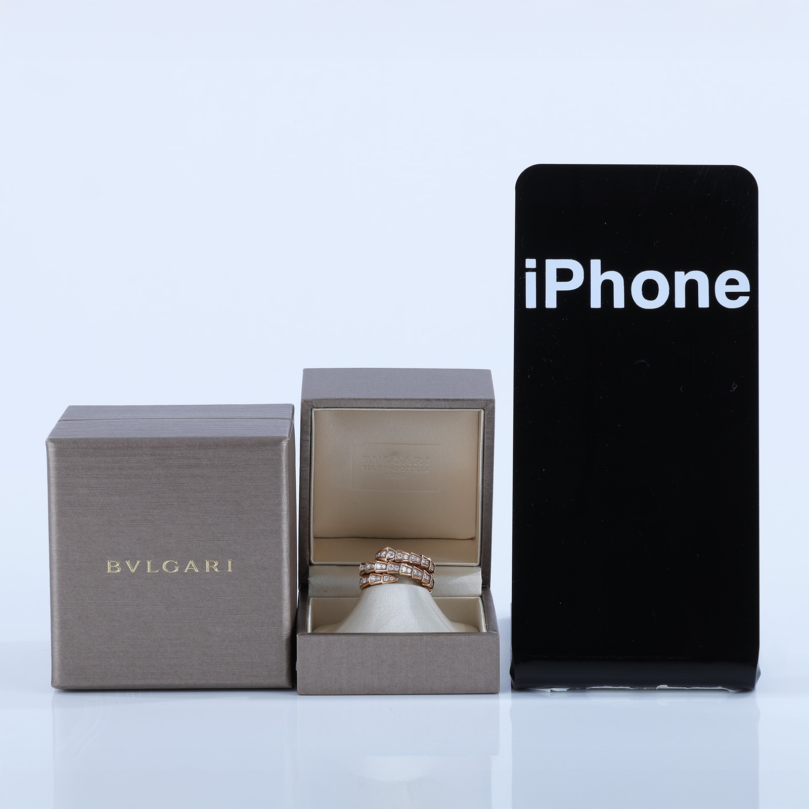 寶格麗 BVLGARI Serpenti Viper 戒指 357263 RG SERPENTI滿鑽戒#M 保書/原廠盒子