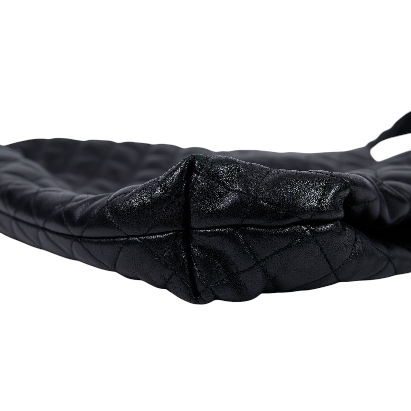 聖羅蘭 YSL SAINT LAURENT Icare 绗缝羊皮 購物袋 加大型 698651AAANG ICARE 黑金HOBO包 原廠盒子/內袋