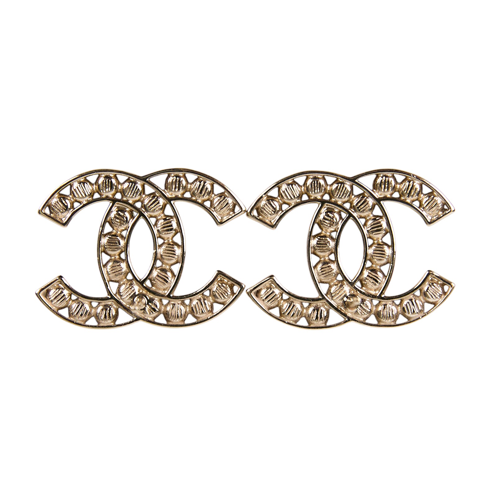 香奈兒 CHANEL 耳釘 ABA870 B10744 B23 S 淡金黑水鑽雙C耳環 原廠盒子/防塵袋/購買證明正本