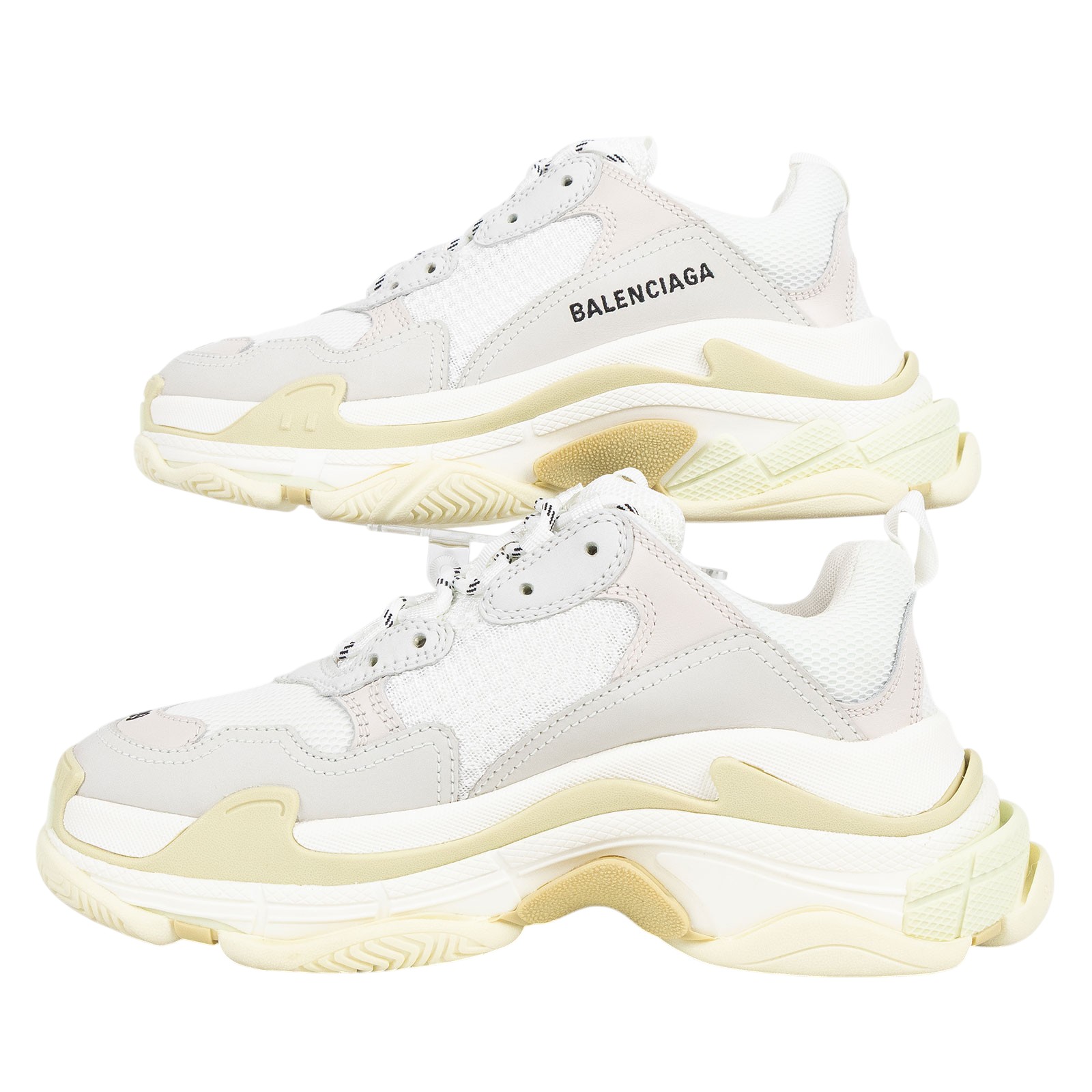 巴黎世家 BALENCIAGA Triple S 老爹鞋 534217W09E1_39 白粉拚小雞黃TRIPLE#39 原廠盒子/防塵袋/替換鞋帶