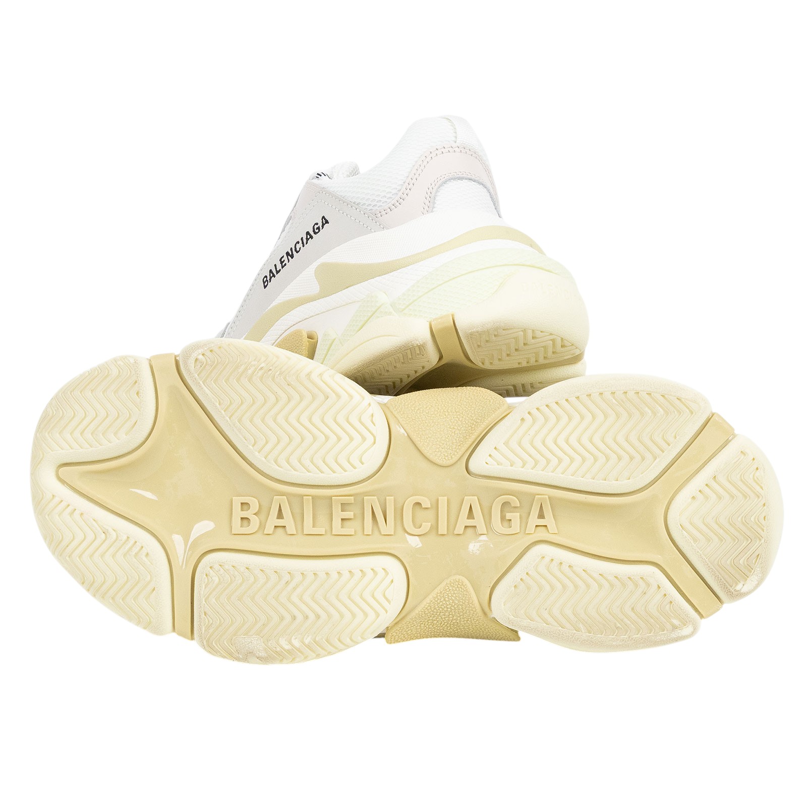巴黎世家 BALENCIAGA Triple S 老爹鞋 534217W09E1_39 白粉拚小雞黃TRIPLE#39 原廠盒子/防塵袋/替換鞋帶